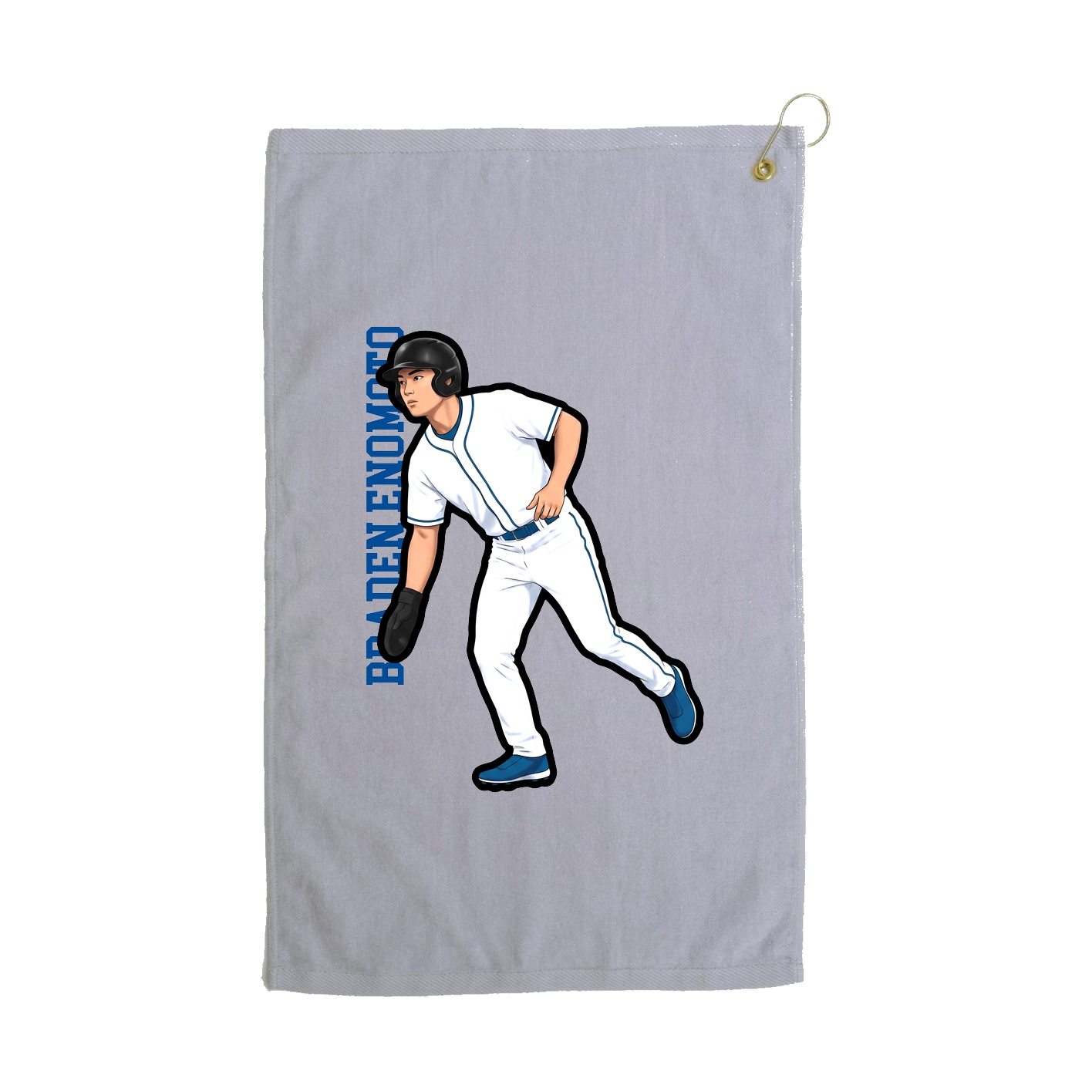 Golf Towel — Name Vertical in Grey