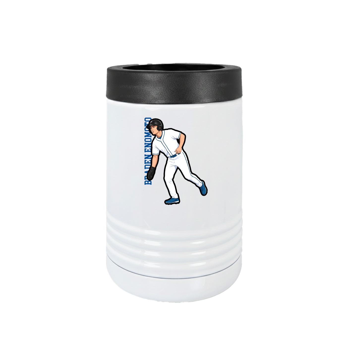 Beverage Holder — Name Vertical in White