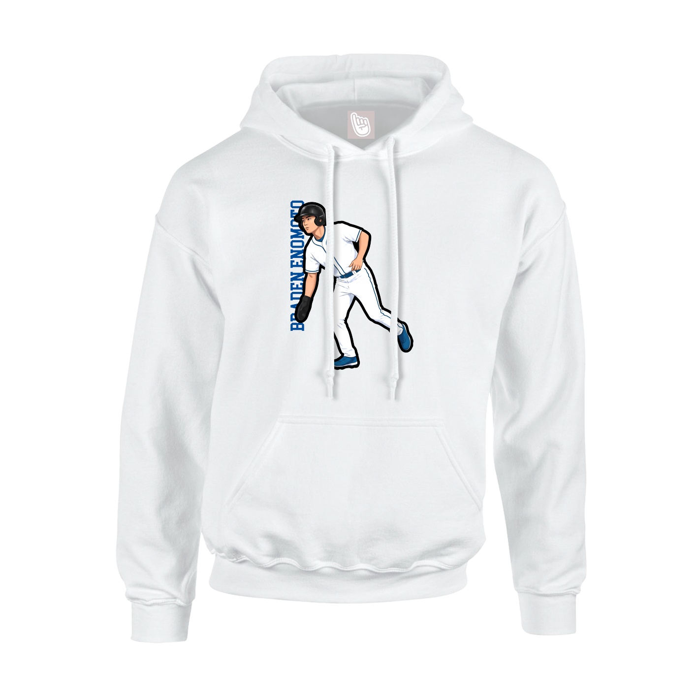 Youth Hoodie — Name Vertical in White