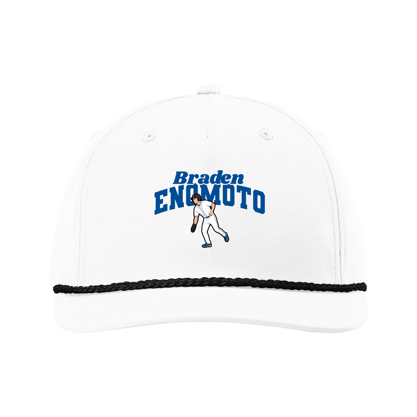Five-Panel Classic Rope Cap — Signature Arch in White