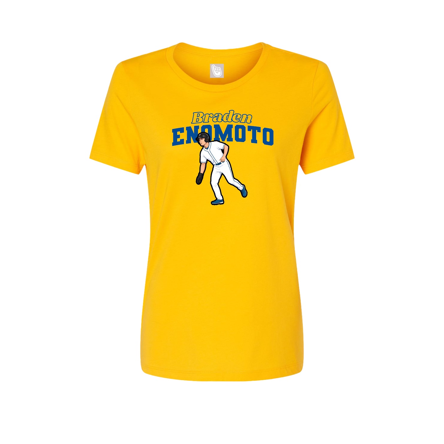 Fitted Women's Tee — Name Arch in Gold