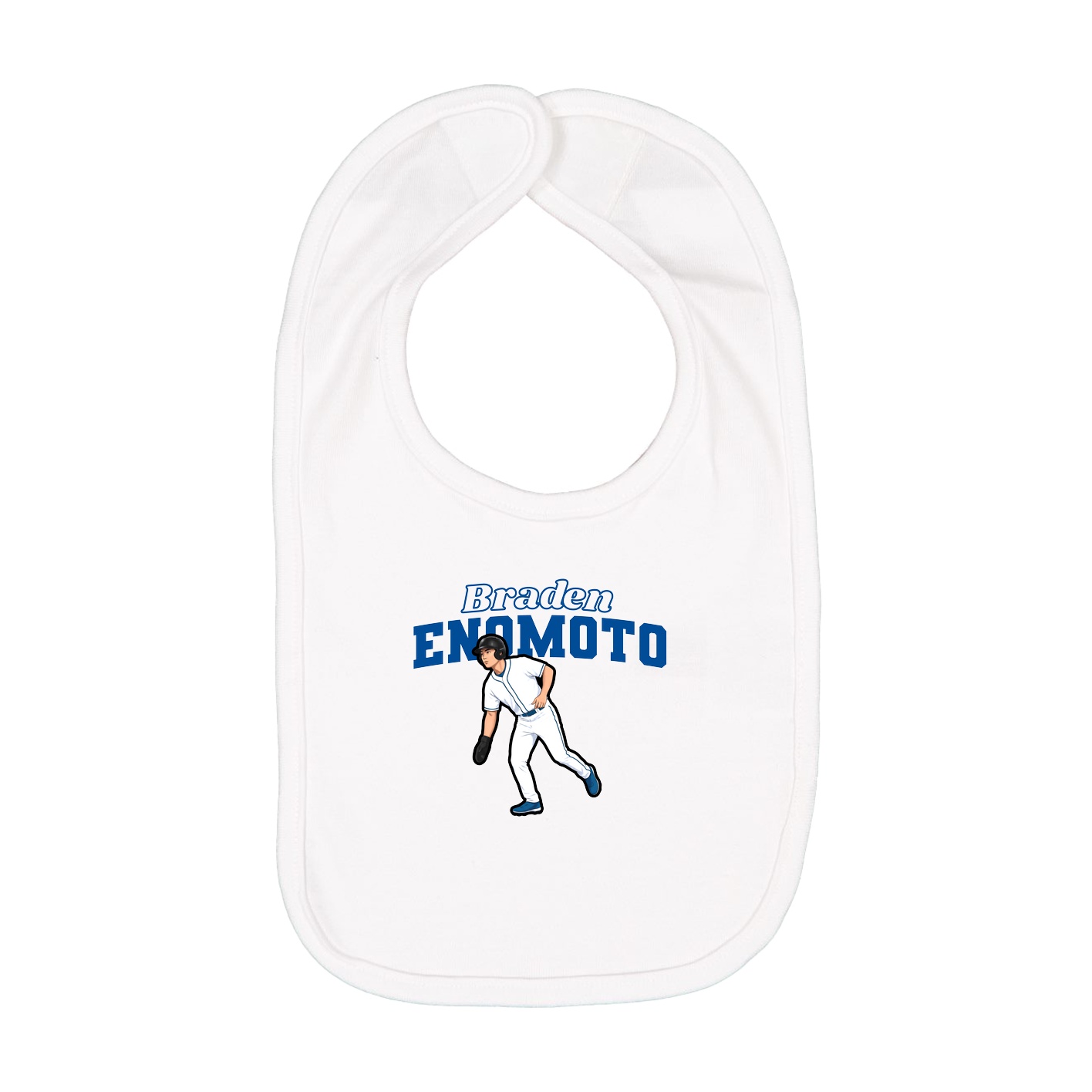 Infant Bib — Name Arch in White