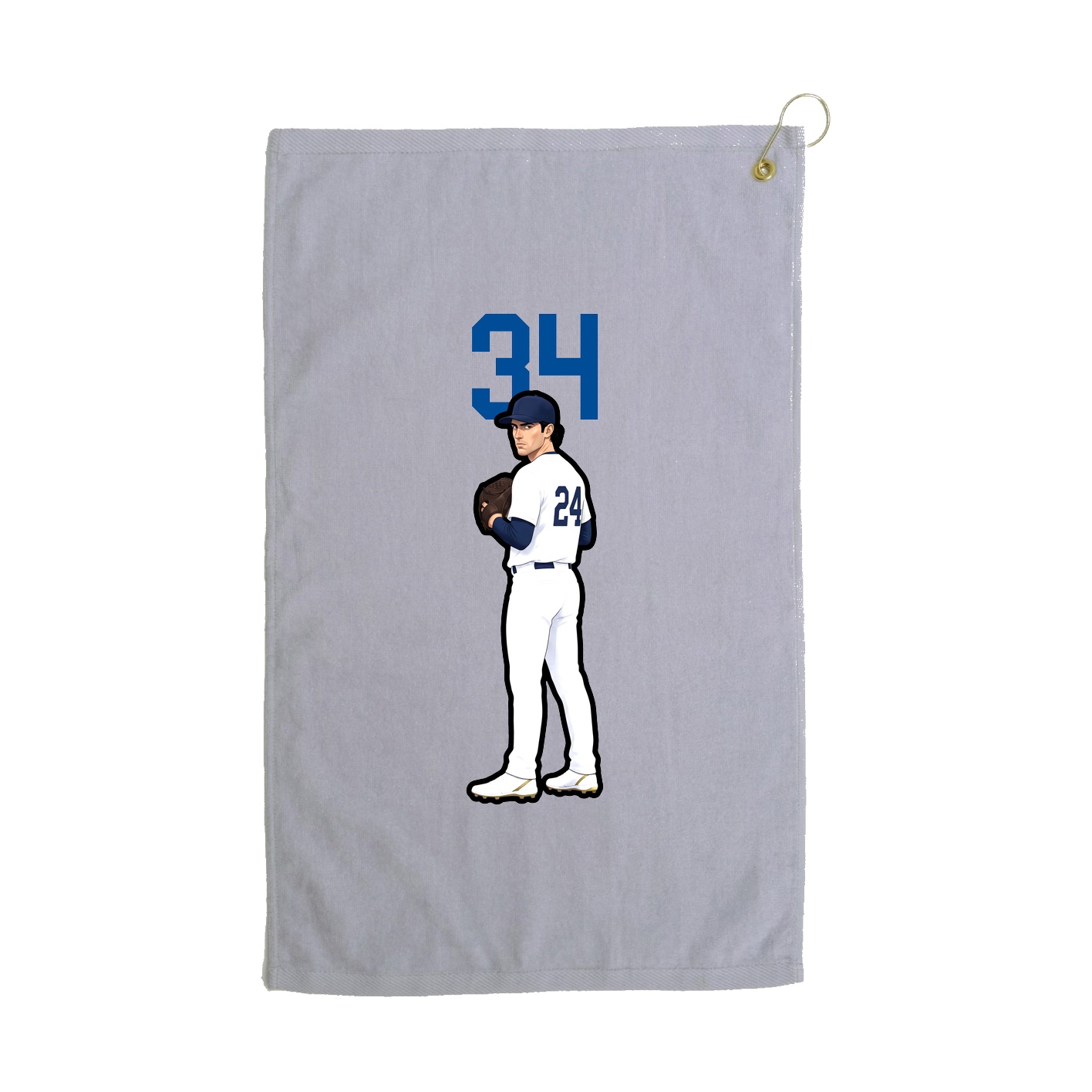 Golf Towel — Number Top in Grey