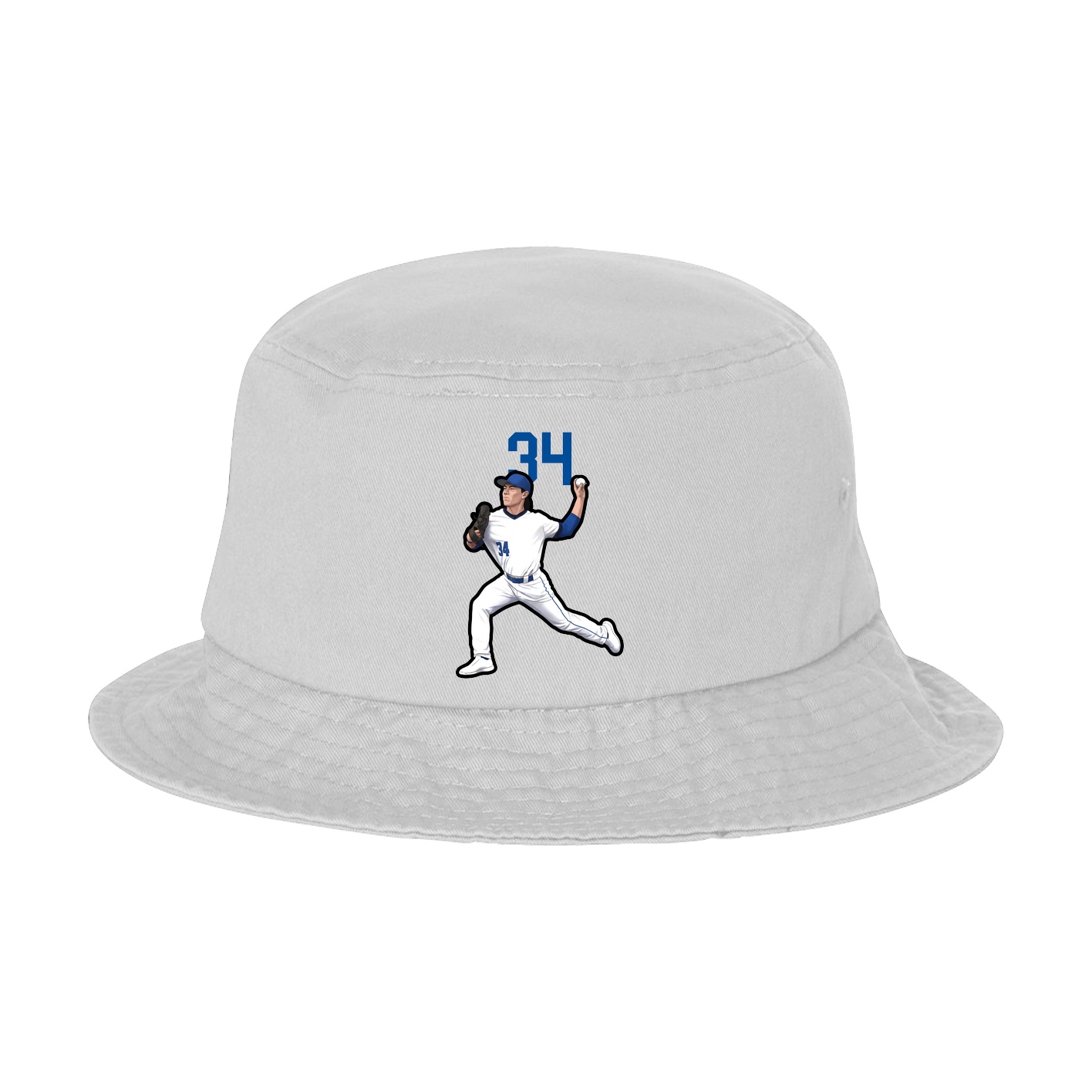 Bucket Cap — Number Top in White