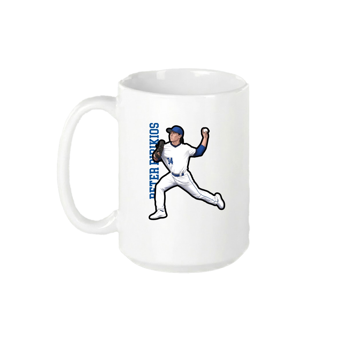 15oz Coffee Mug — Name Vertical in White