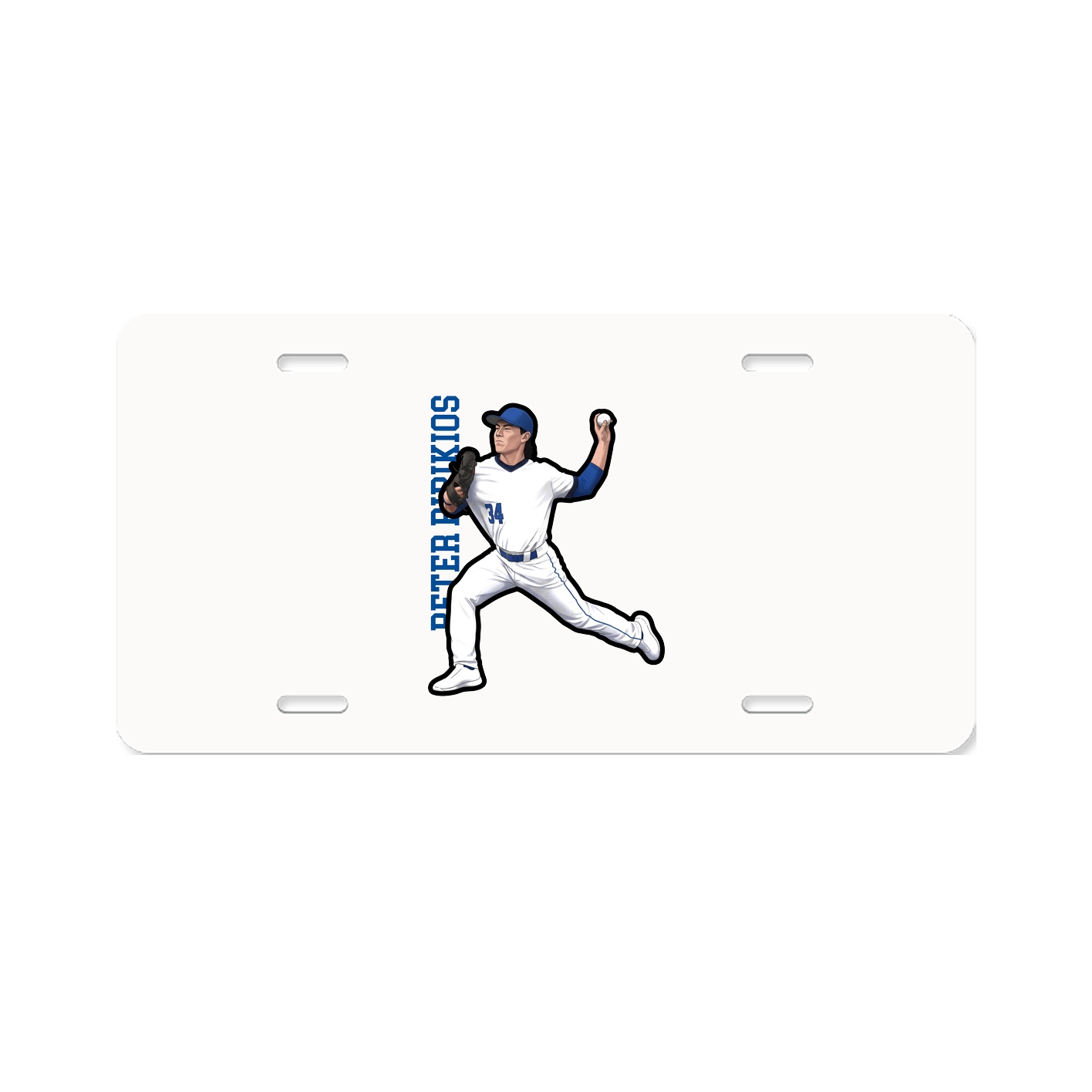 License Plate — Name Vertical in Classic