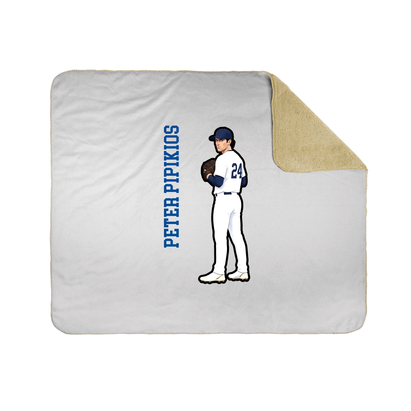 Throw Blanket — Name Vertical in White