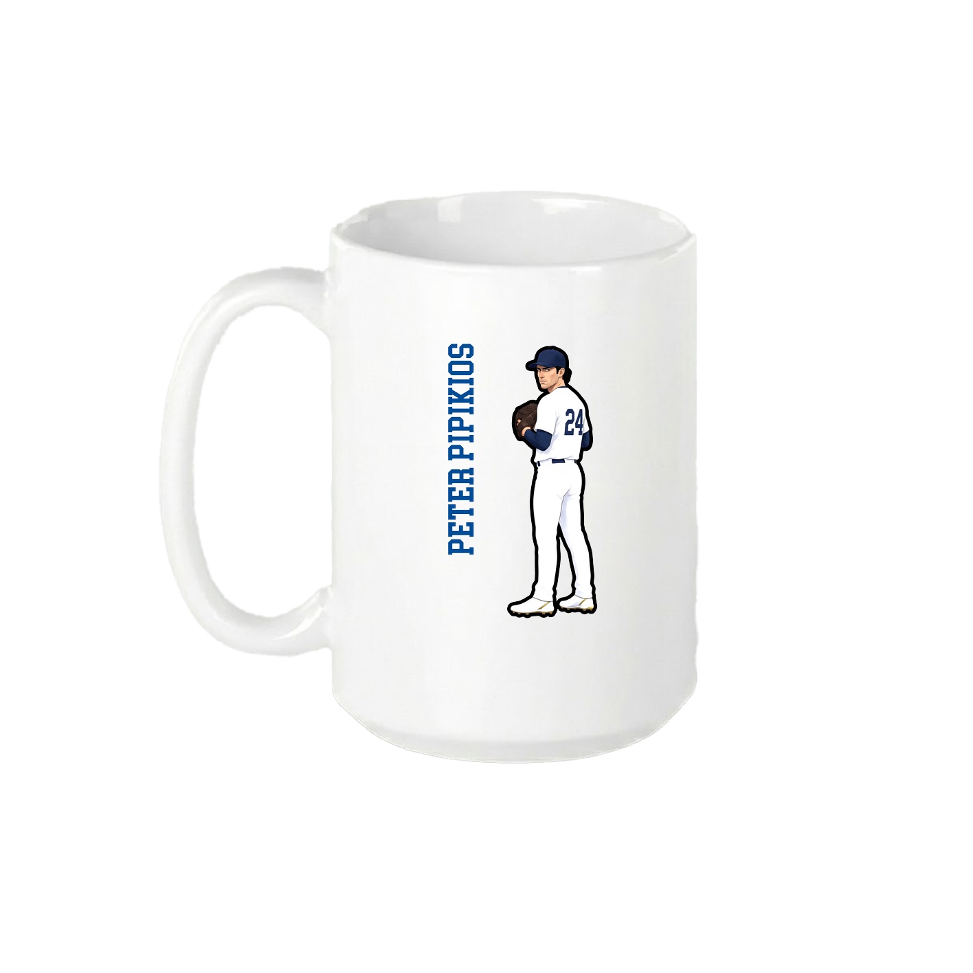 15oz Coffee Mug — Name Vertical in White