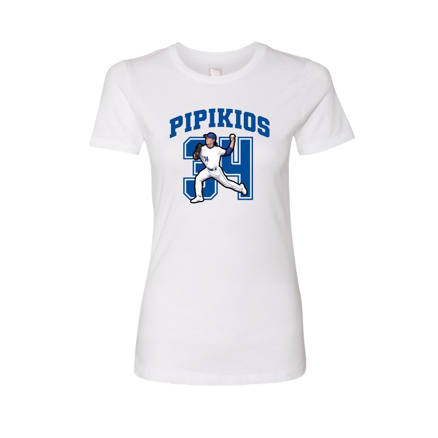 Fitted Women's Tee — Number in White