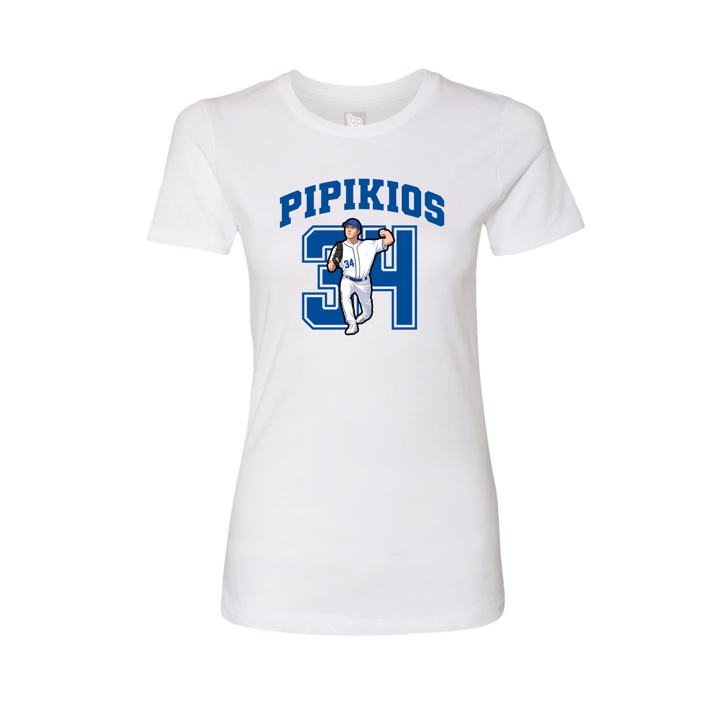 Fitted Women's Tee — Number in White