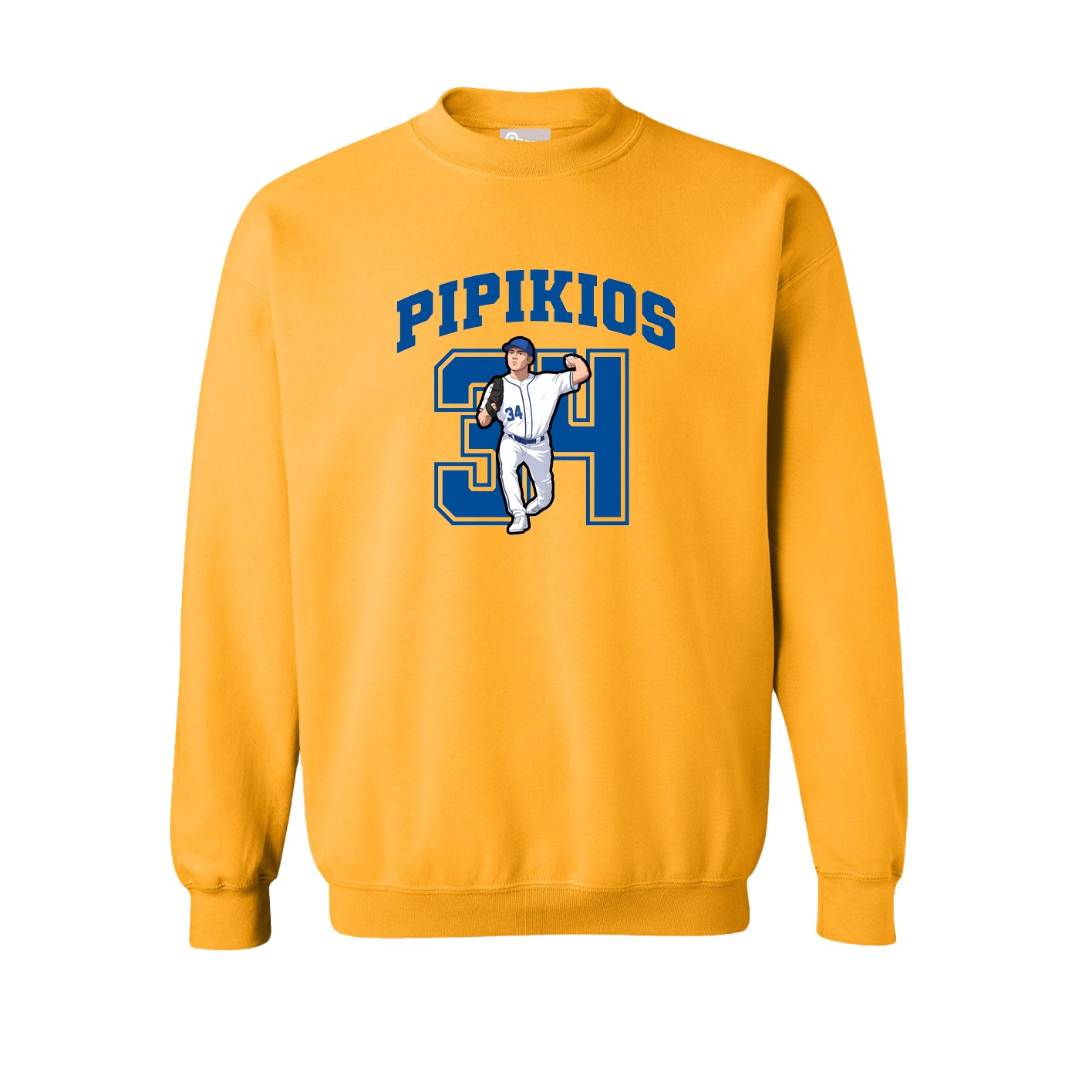 Fleece Crew — Number in Gold