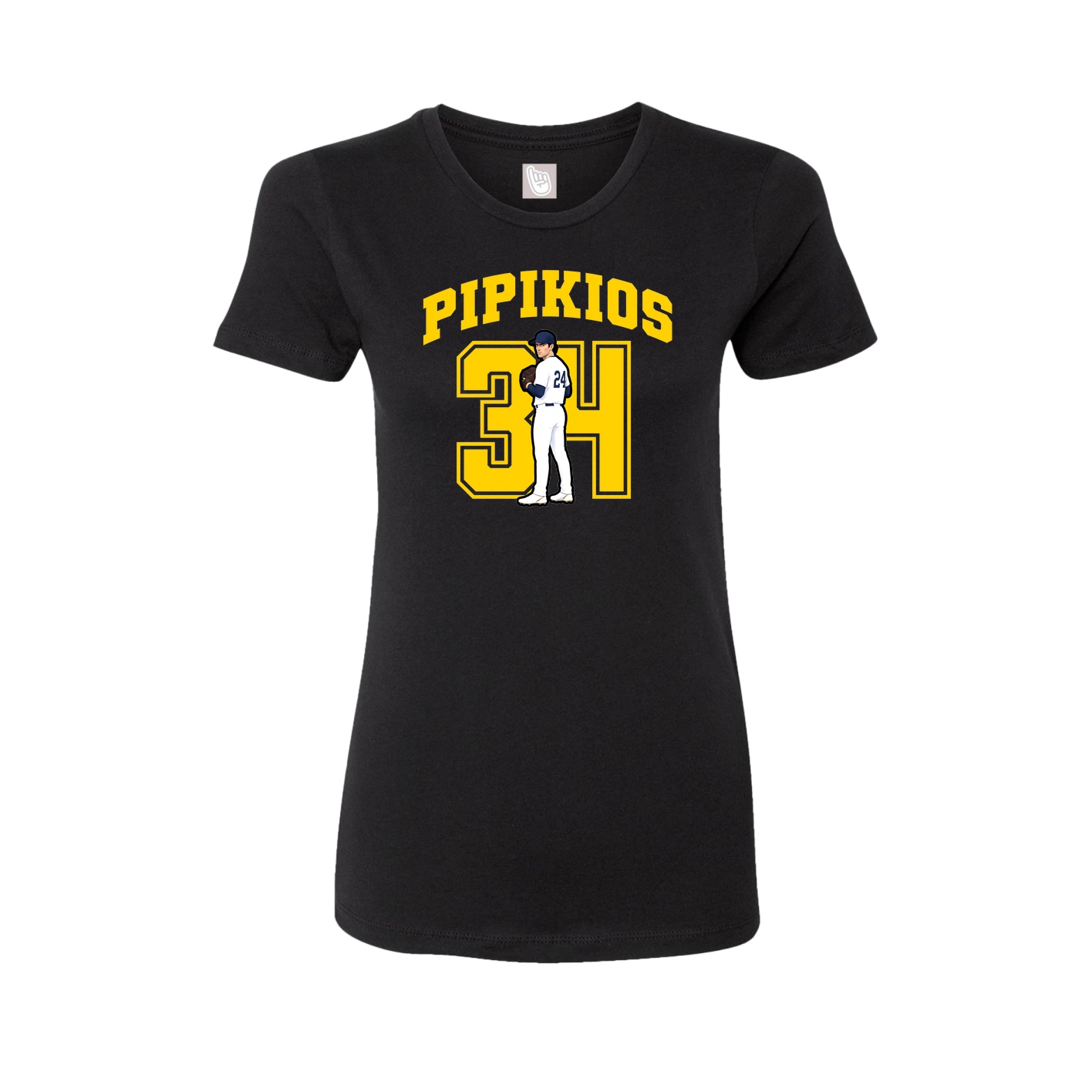 Fitted Women's Tee — Number in Black