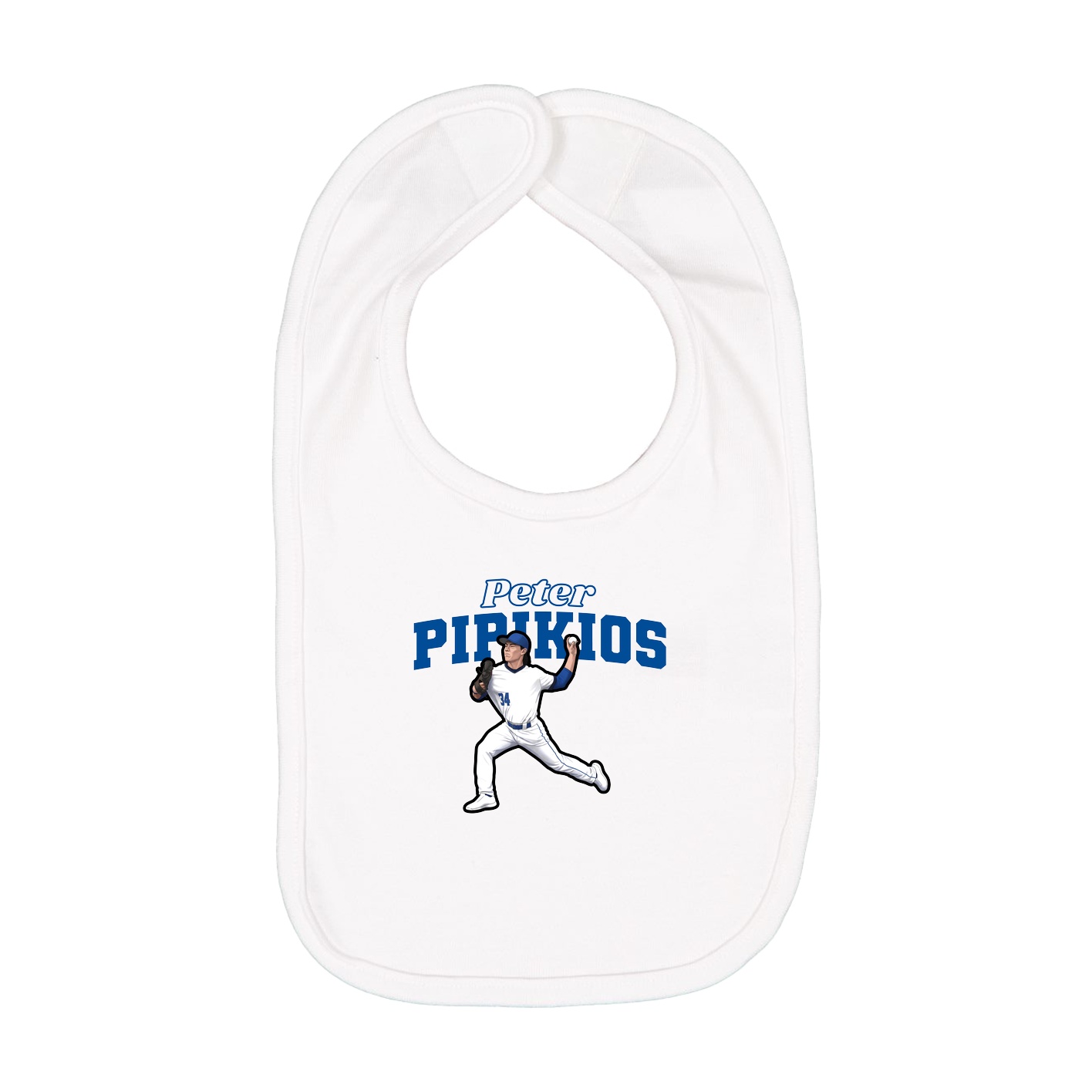 Infant Bib — Name Arch in White
