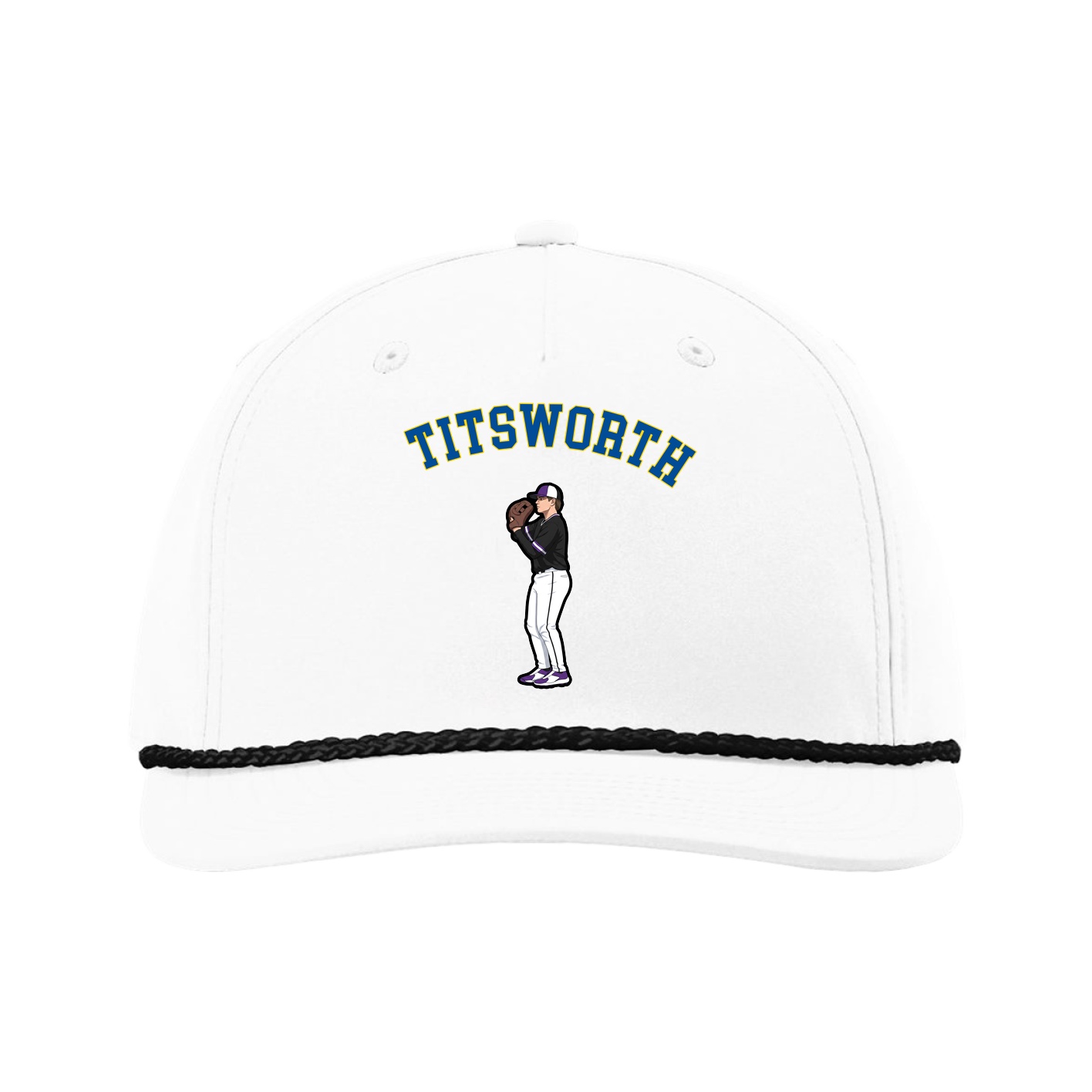 Five-Panel Classic Rope Cap — Shirsey Arch in White