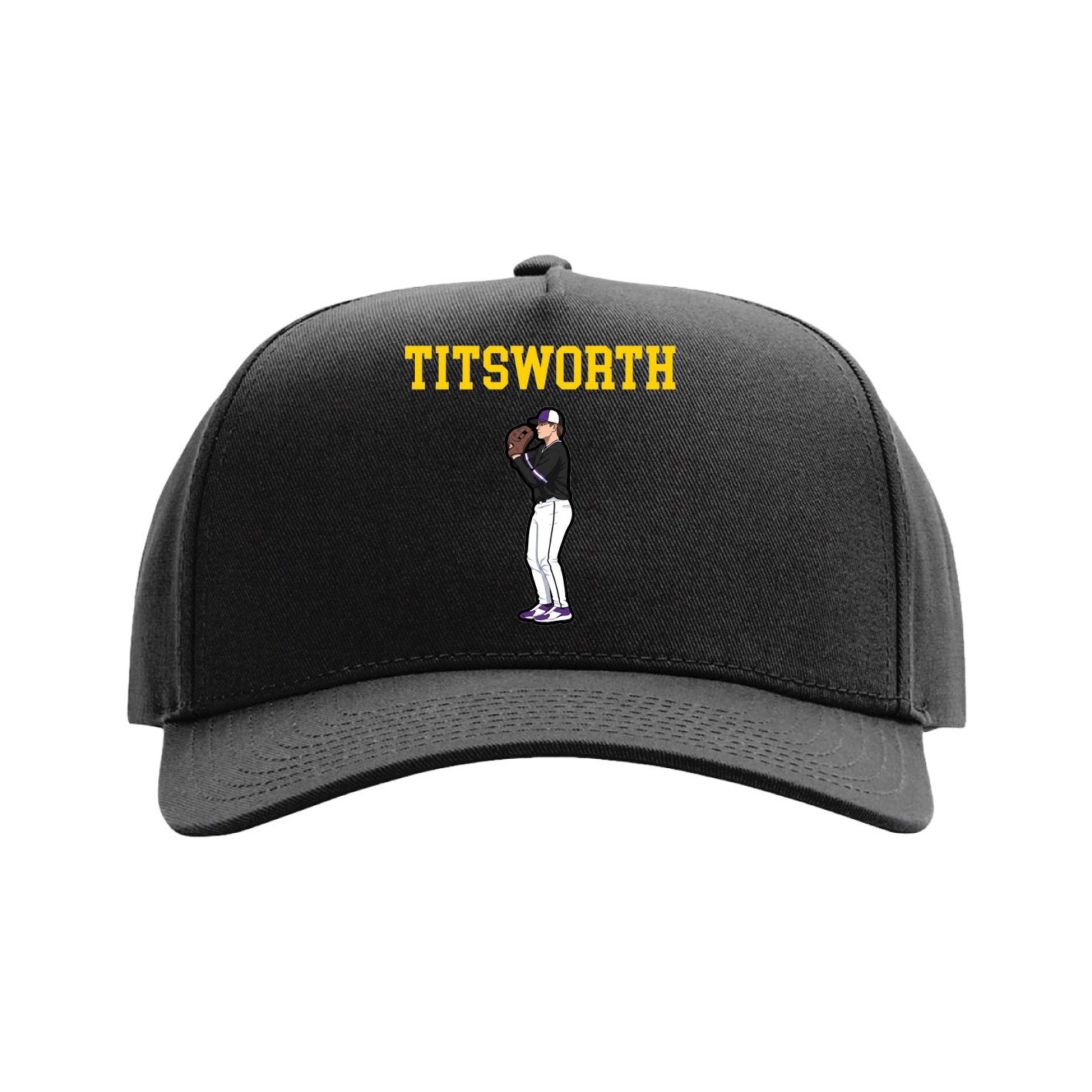 Full Fabric Five-Panel Champ Cap — Shirsey in Black