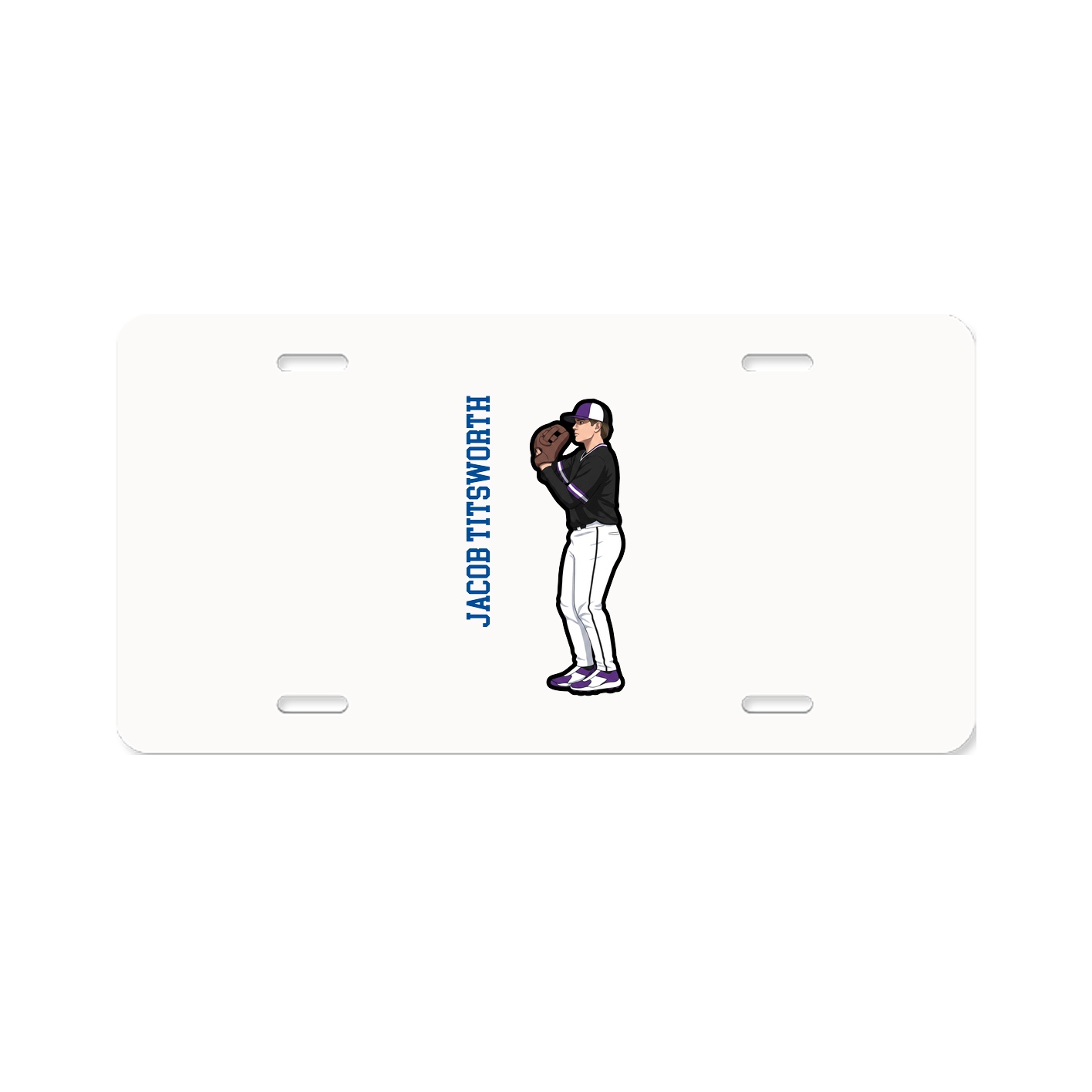License Plate — Name Vertical in Classic