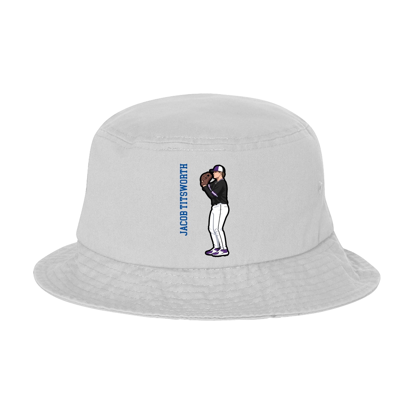 Bucket Cap — Name Vertical in White