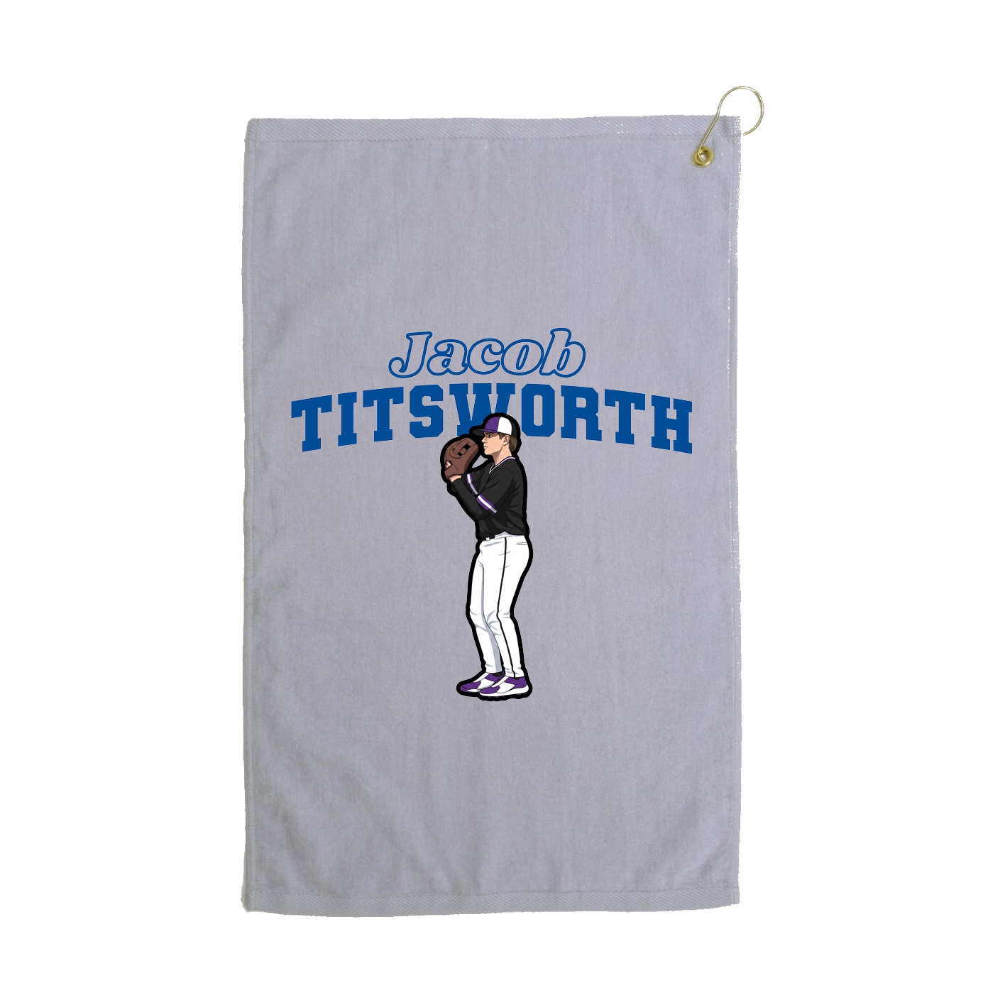 Golf Towel — Name Arch in Grey