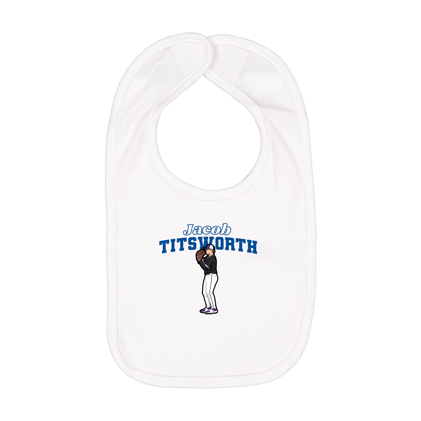 Infant Bib — Name Arch in White