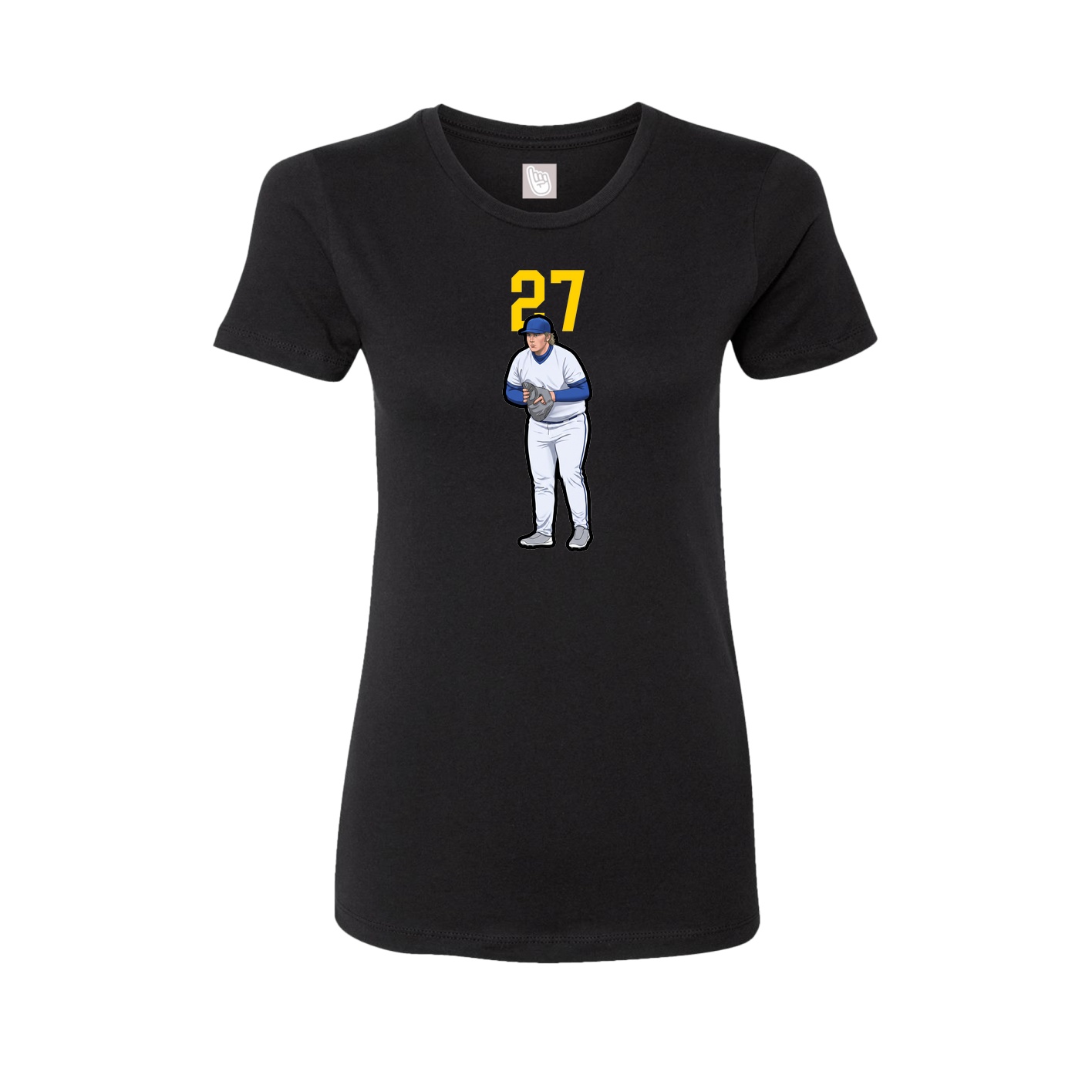 Fitted Women's Tee — Number Top in Black