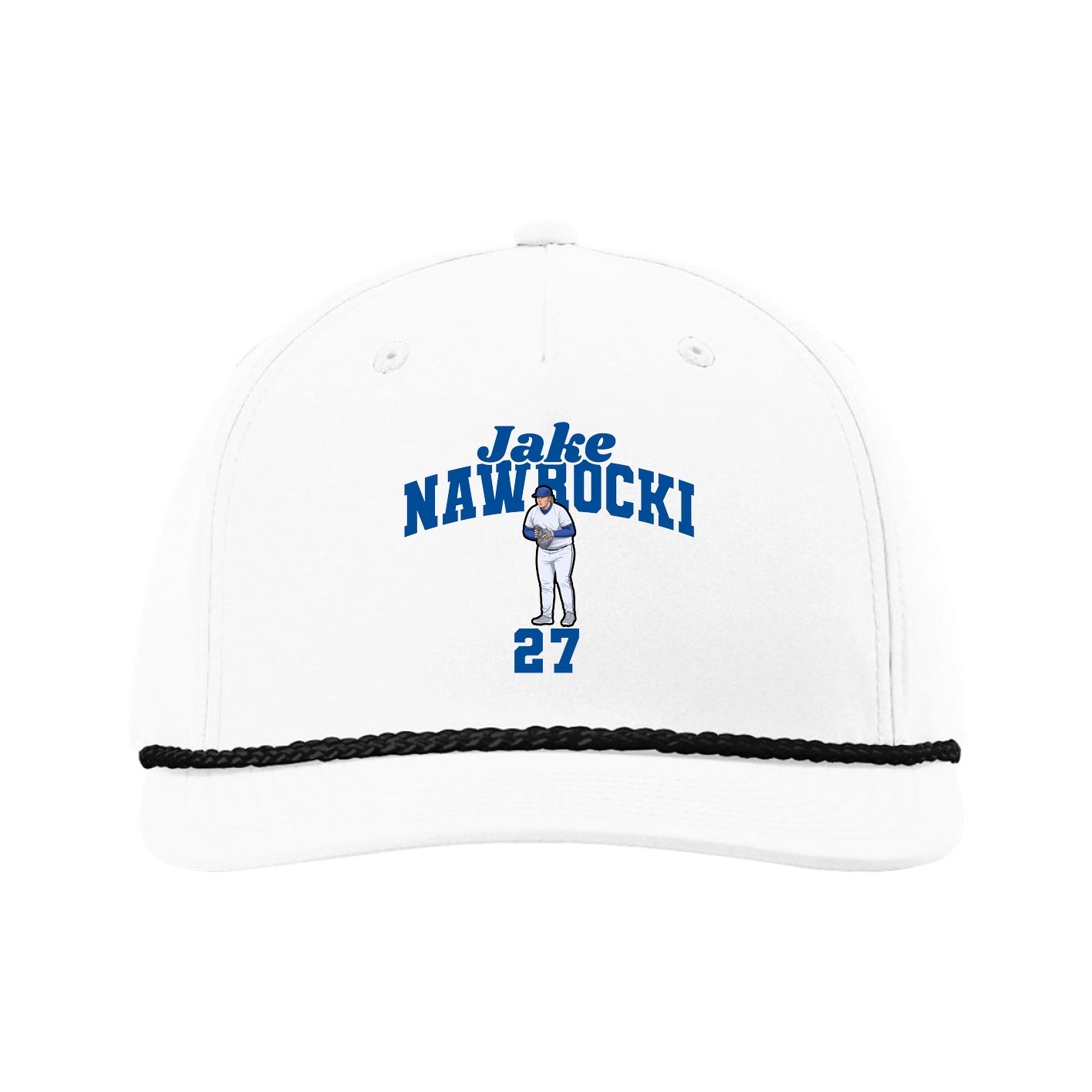 Five-Panel Classic Rope Cap — Signature Arch in White