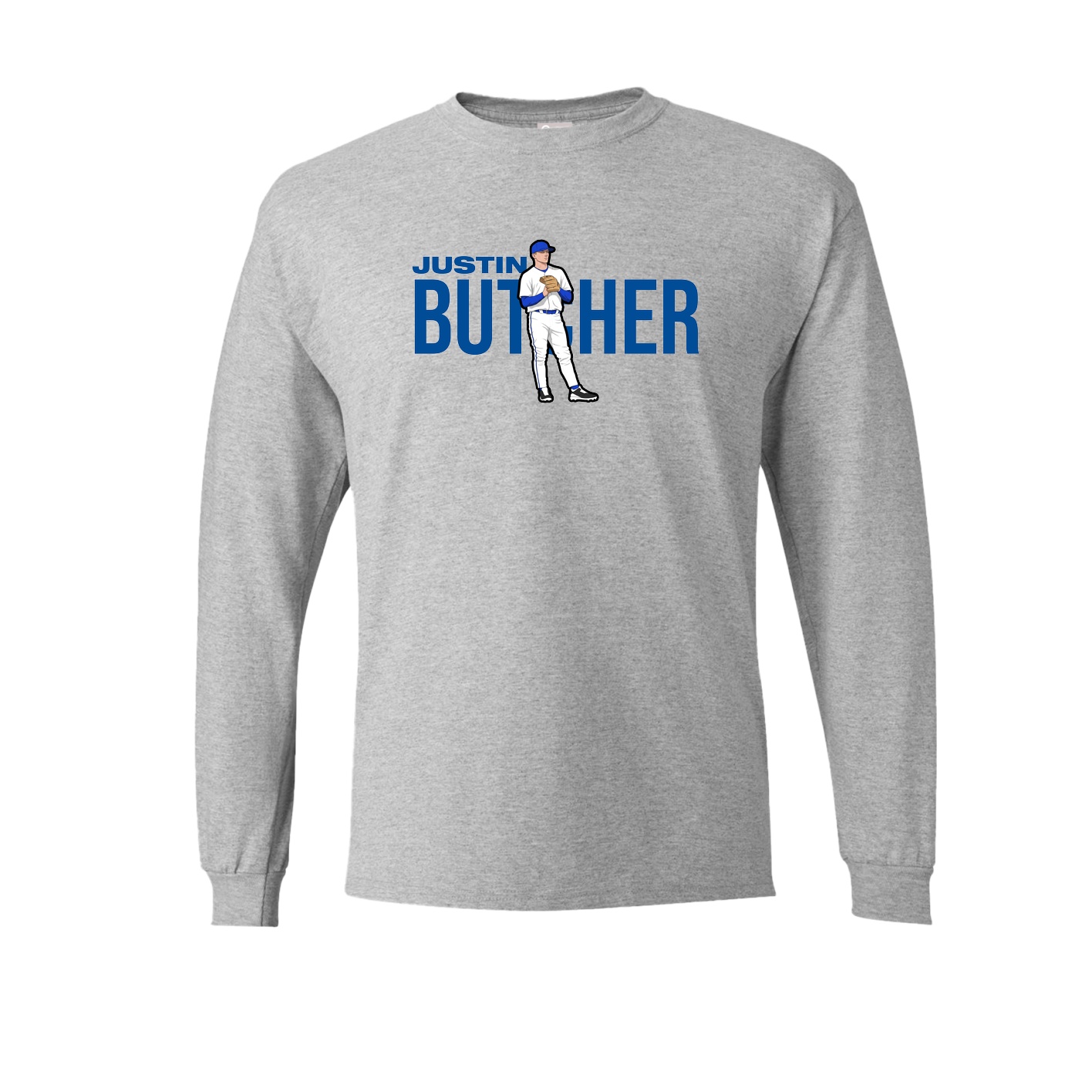 Long Sleeve Tee — Player Name in Grey