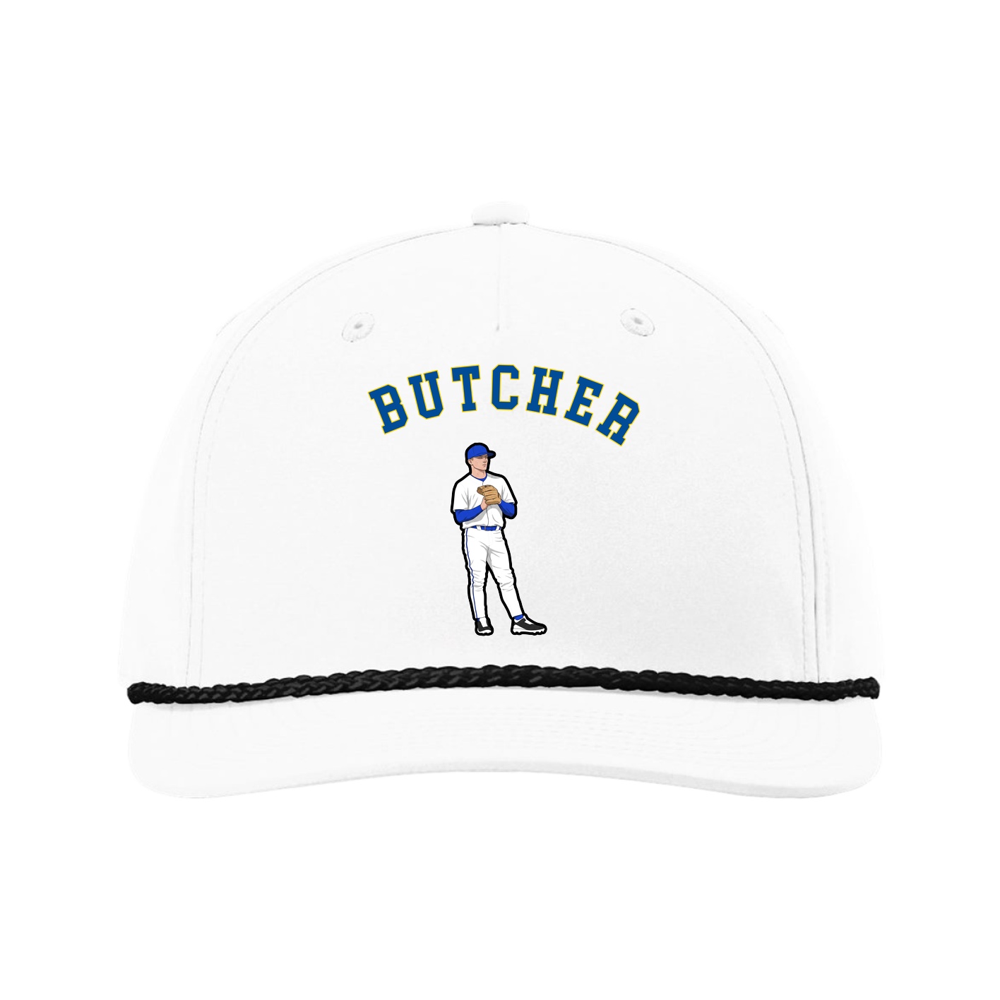 Five-Panel Classic Rope Cap — Shirsey Arch in White
