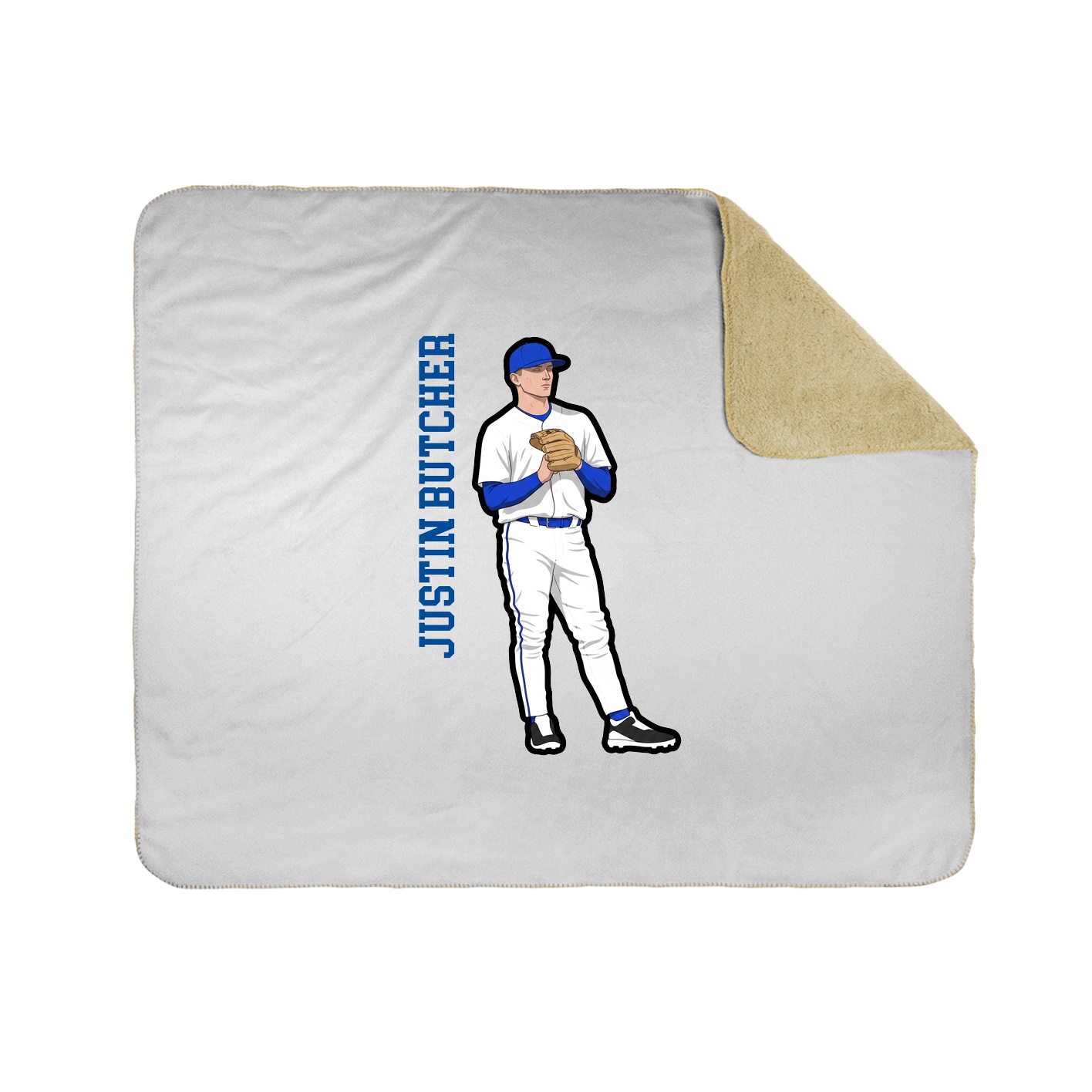 Throw Blanket — Name Vertical in White