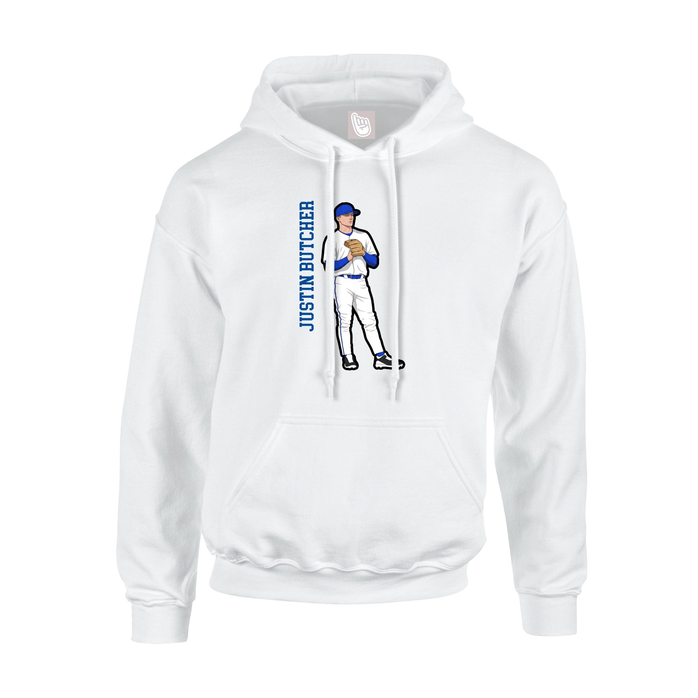 Youth Hoodie — Name Vertical in White