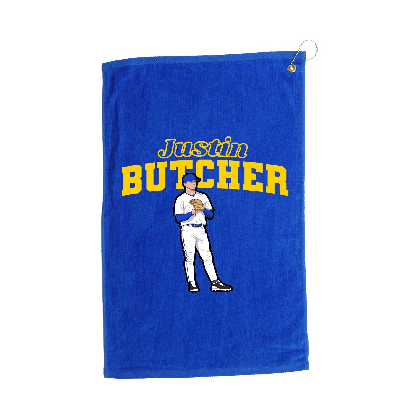 Golf Towel — Name Arch in Royal