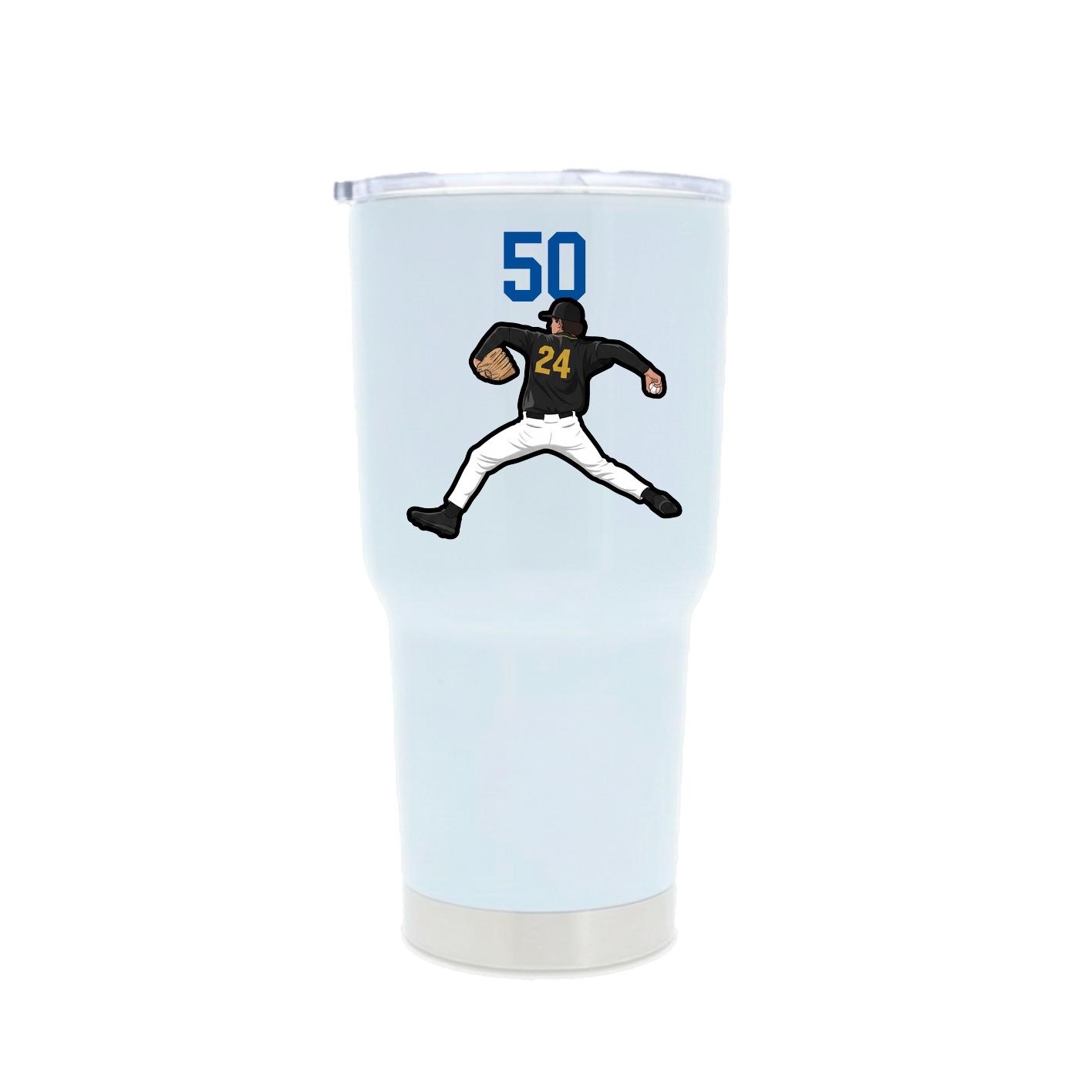 30oz Stainless Steel Tumbler — Number Top in White