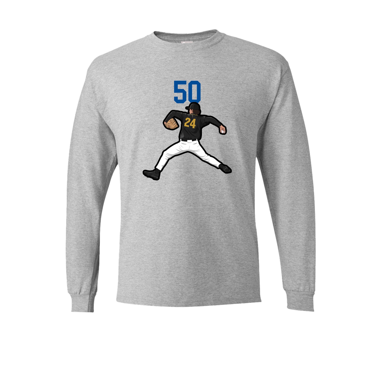 Long Sleeve Tee — Number Top in Grey