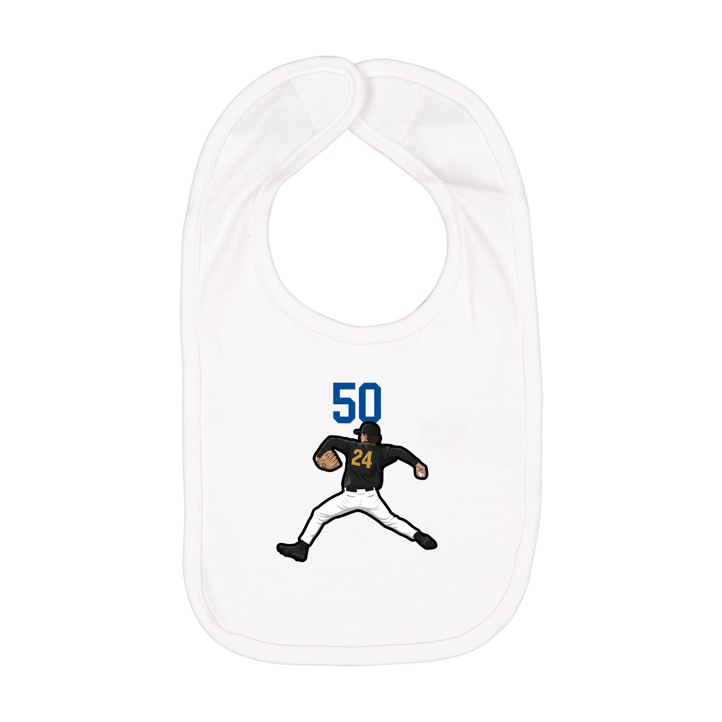 Infant Bib — Number Top in White