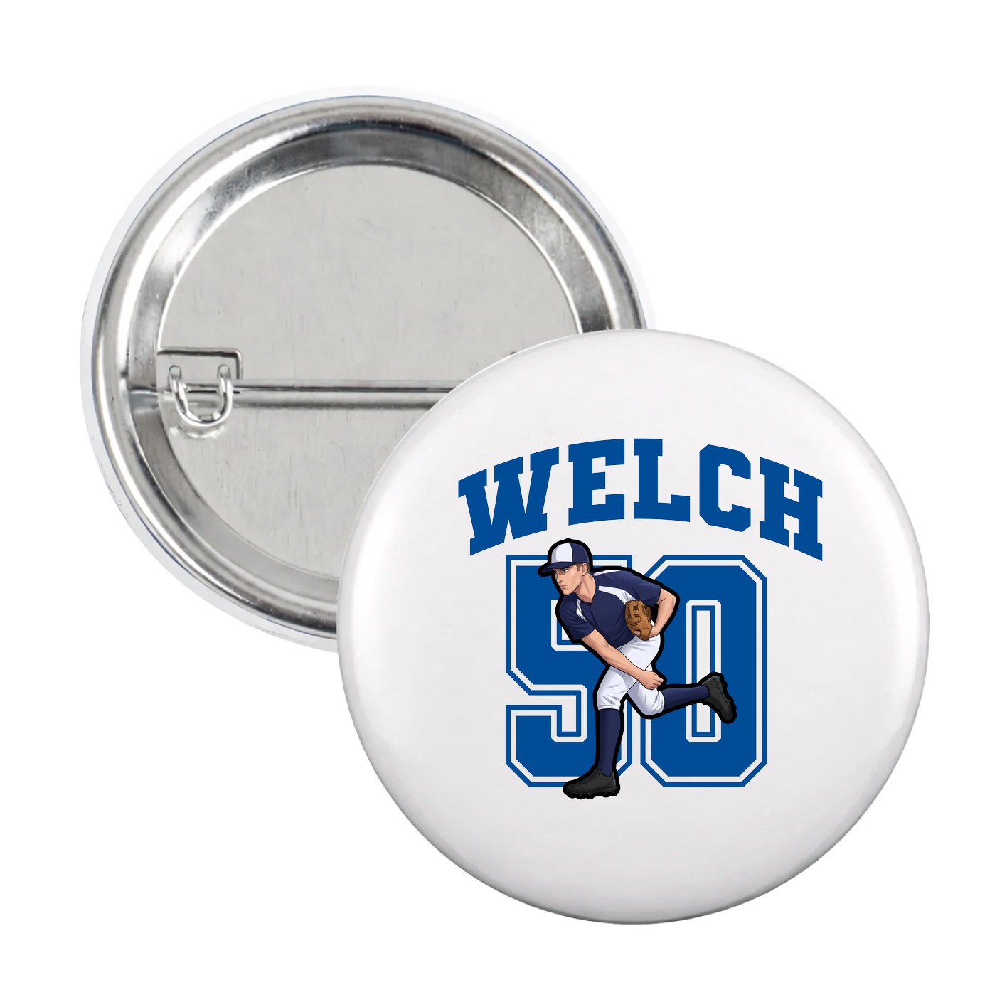 Game Day Button — Number in White