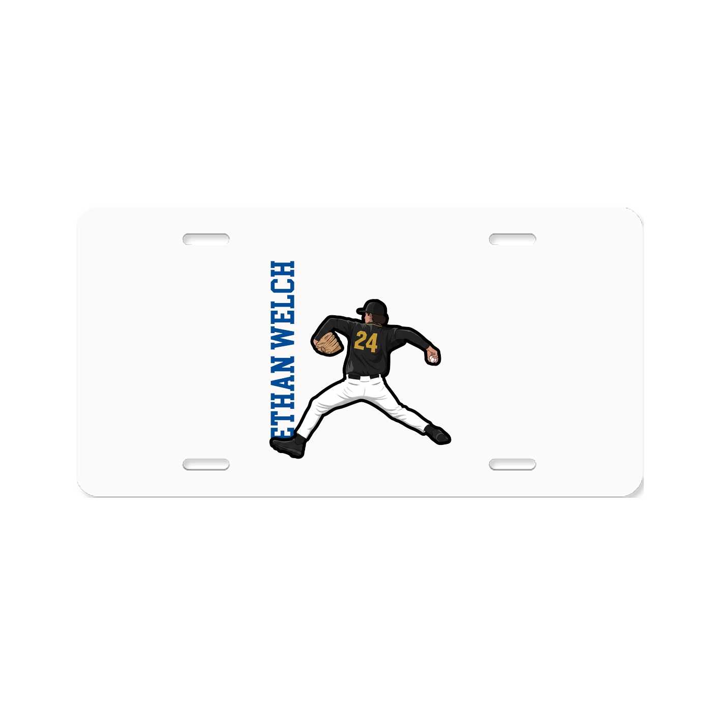 License Plate — Name Vertical in Classic