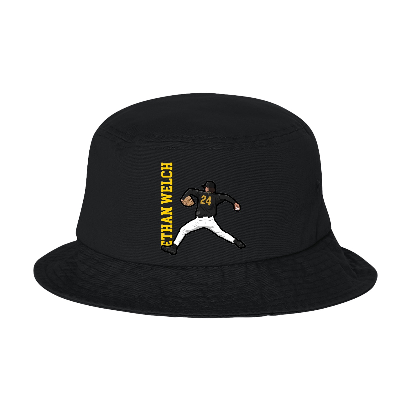 Bucket Cap — Name Vertical in Black