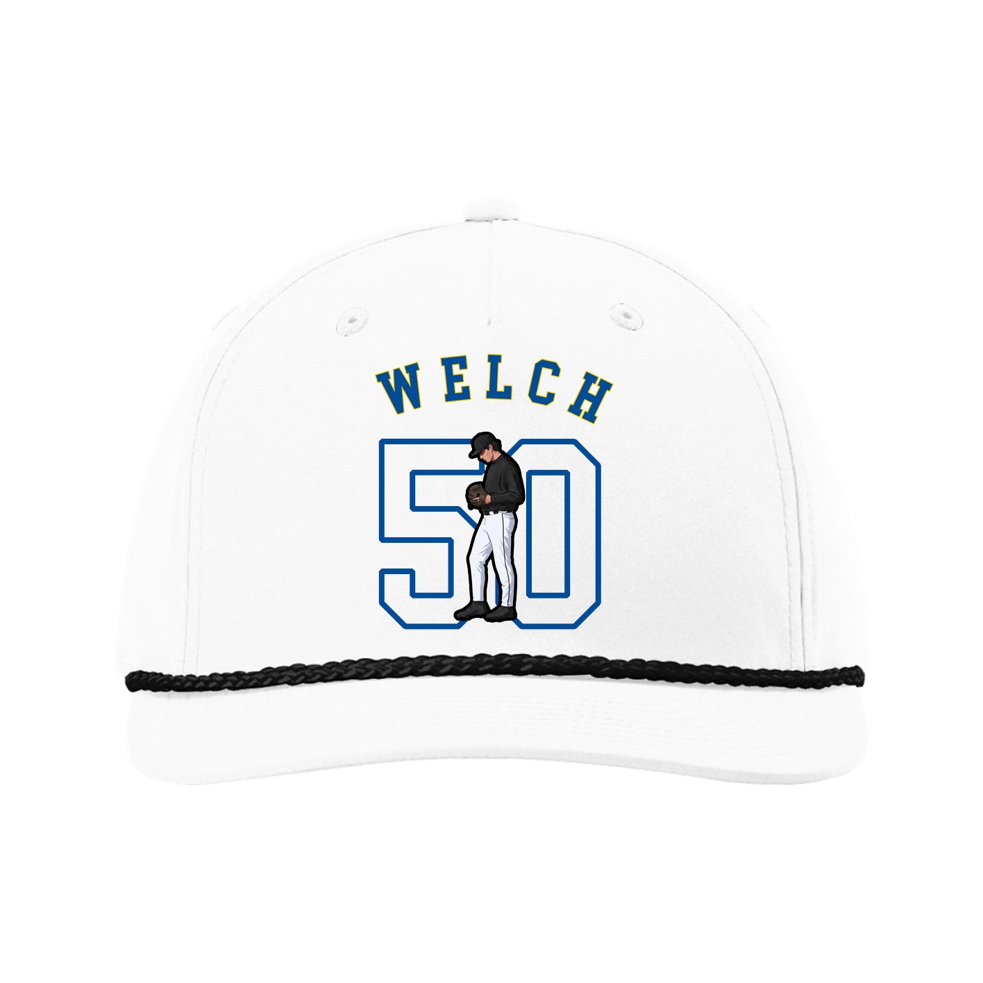 Five-Panel Classic Rope Cap — Shirsey Arch in White