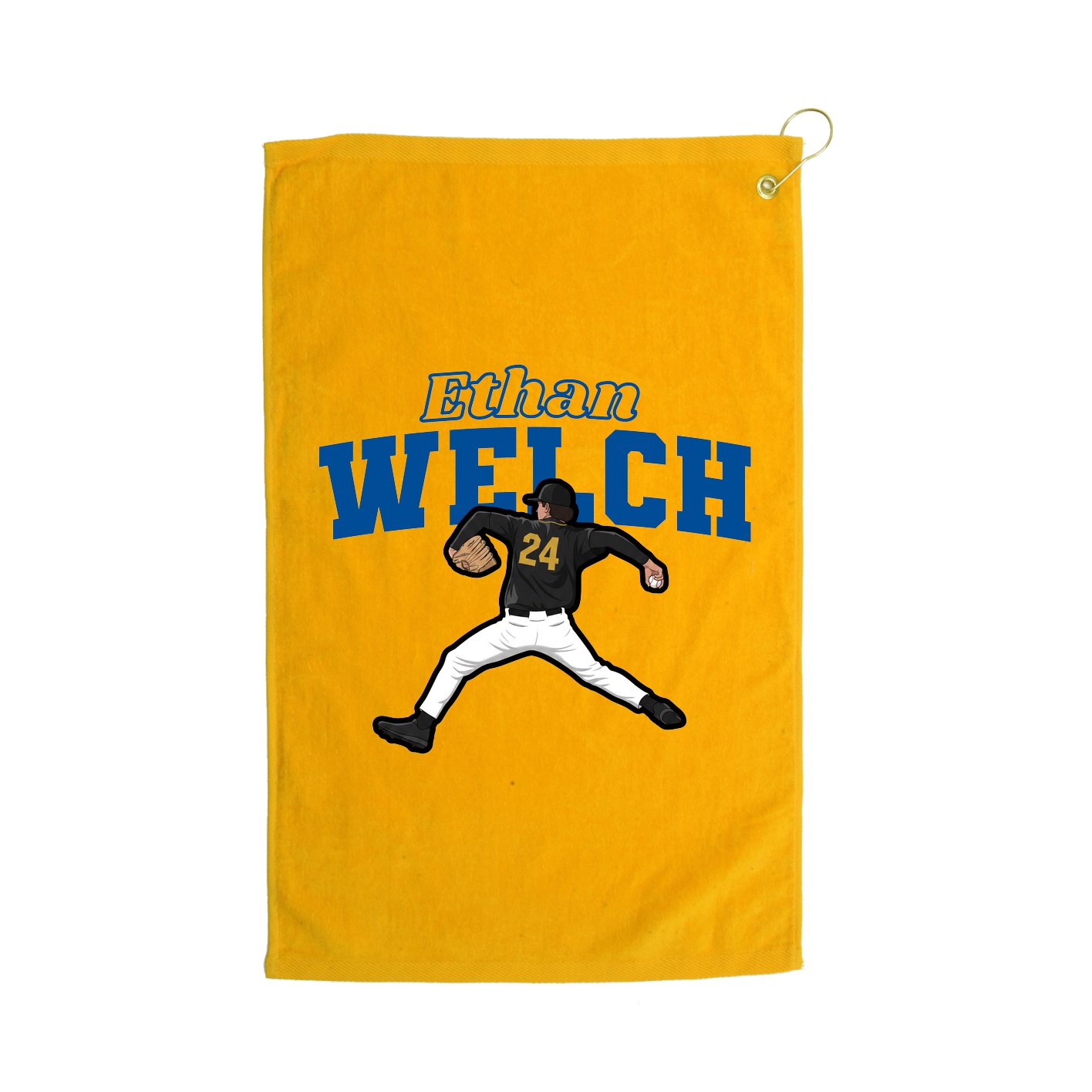 Golf Towel — Name Arch in Gold