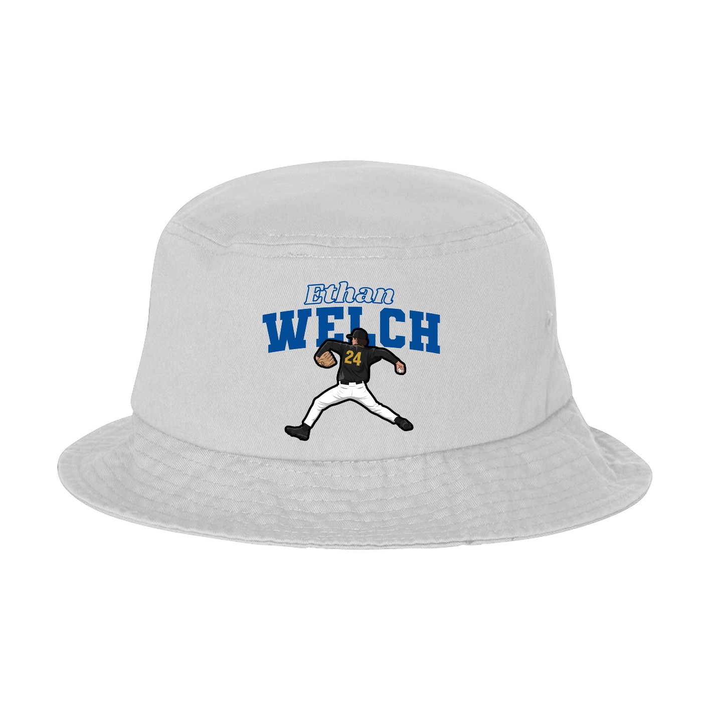 Bucket Cap — Name Arch in White