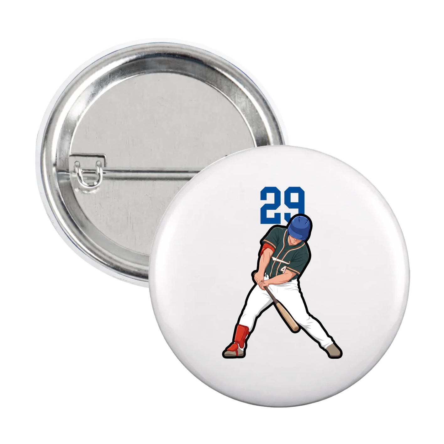 Game Day Button — Number Top in White