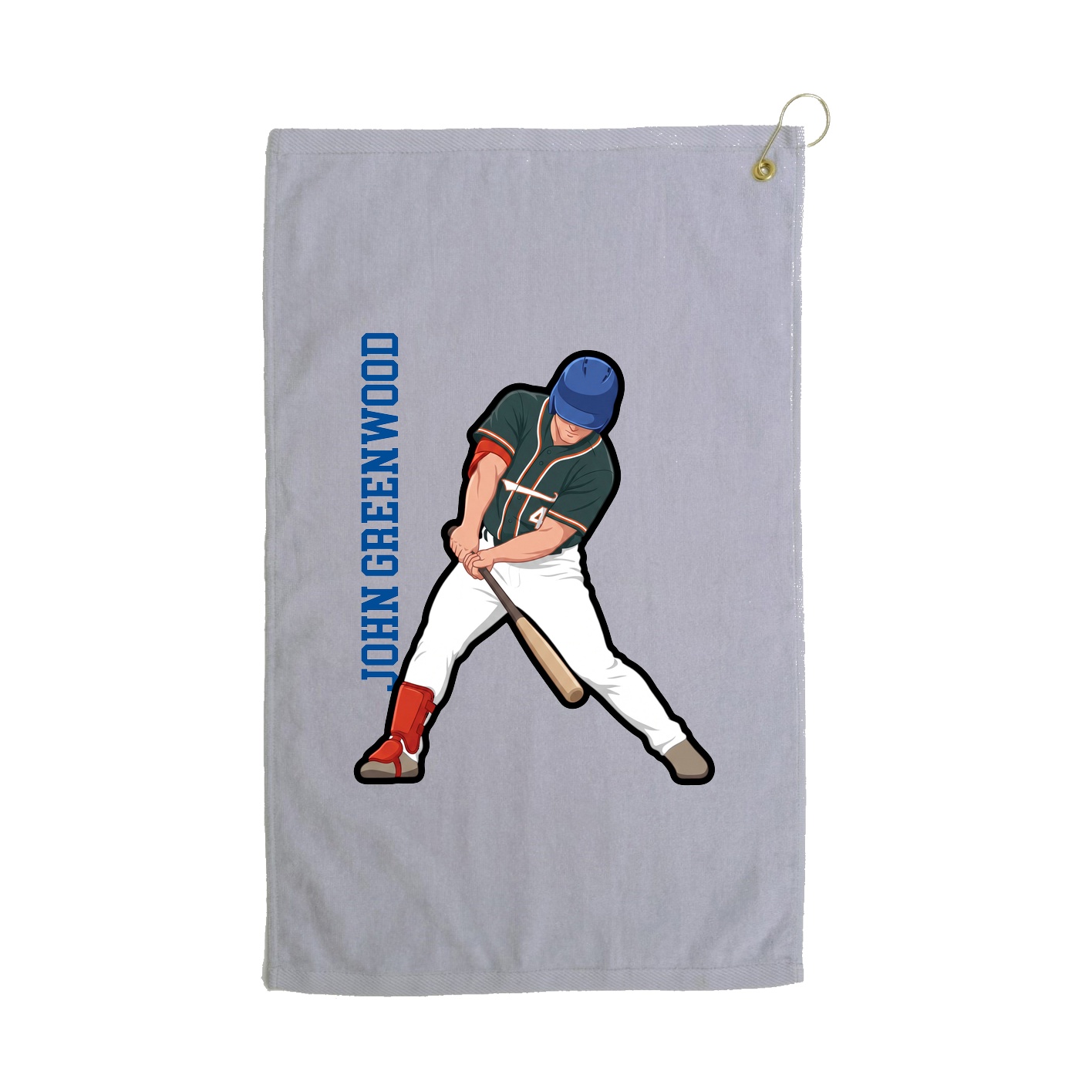 Golf Towel — Name Vertical in Grey