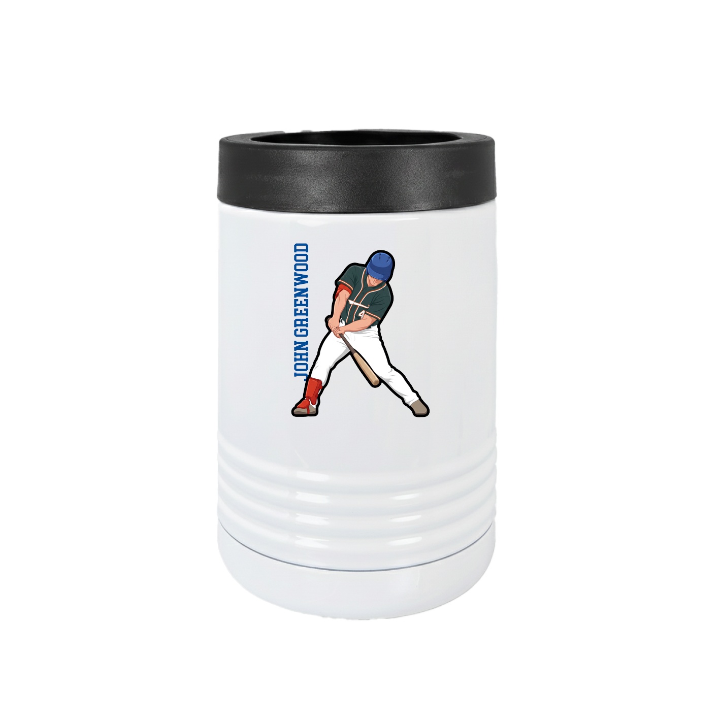 Beverage Holder — Name Vertical in White