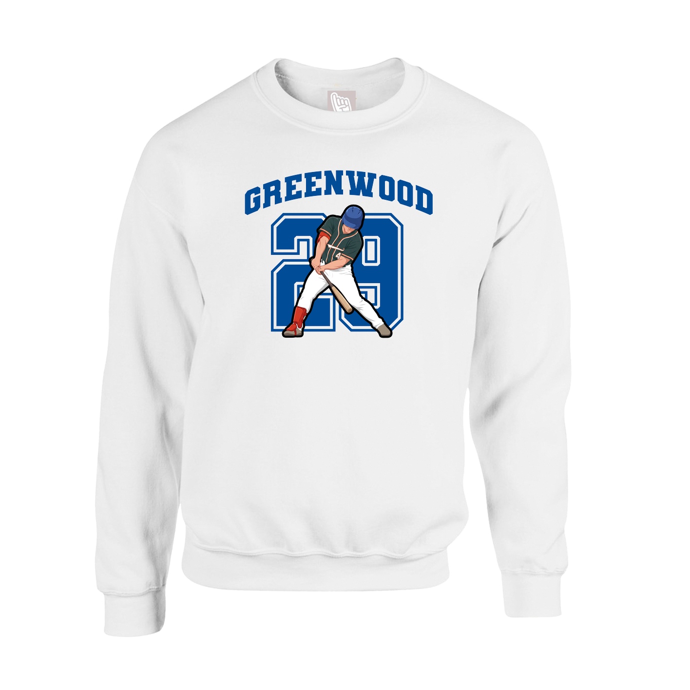 Fleece Crew — Number in White