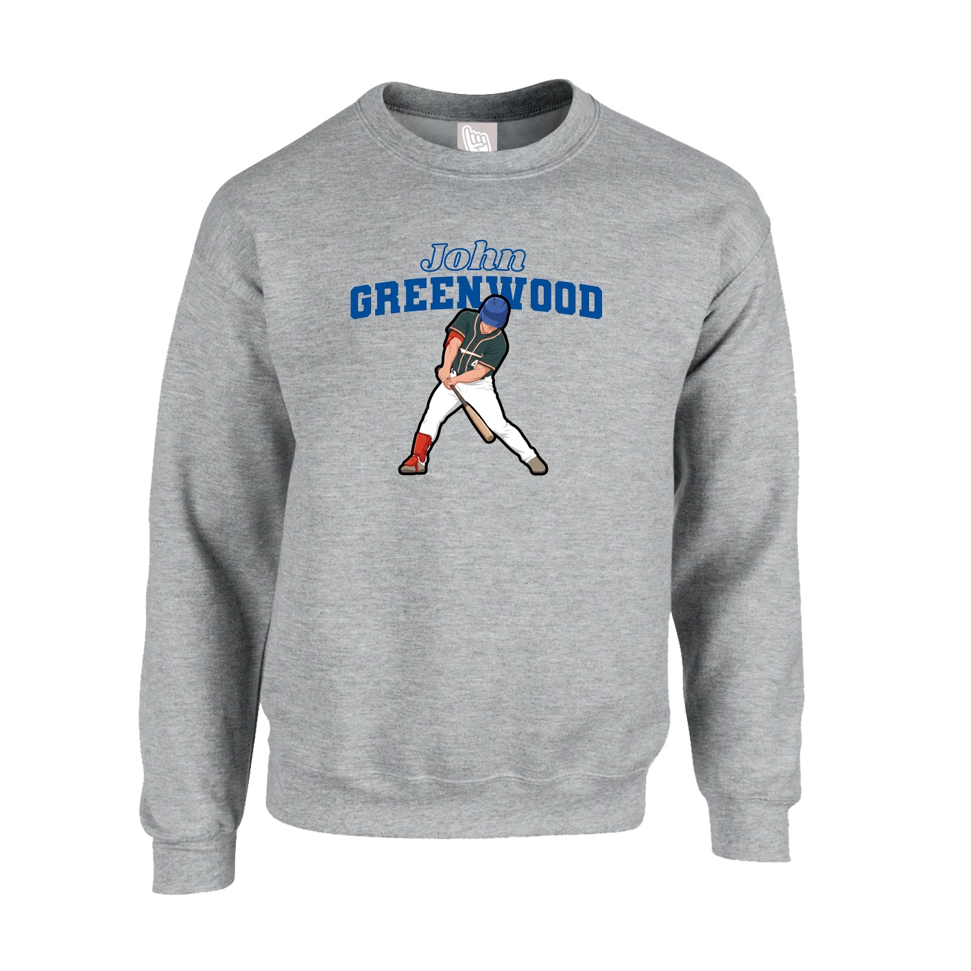 Fleece Crew — Name Arch in Grey