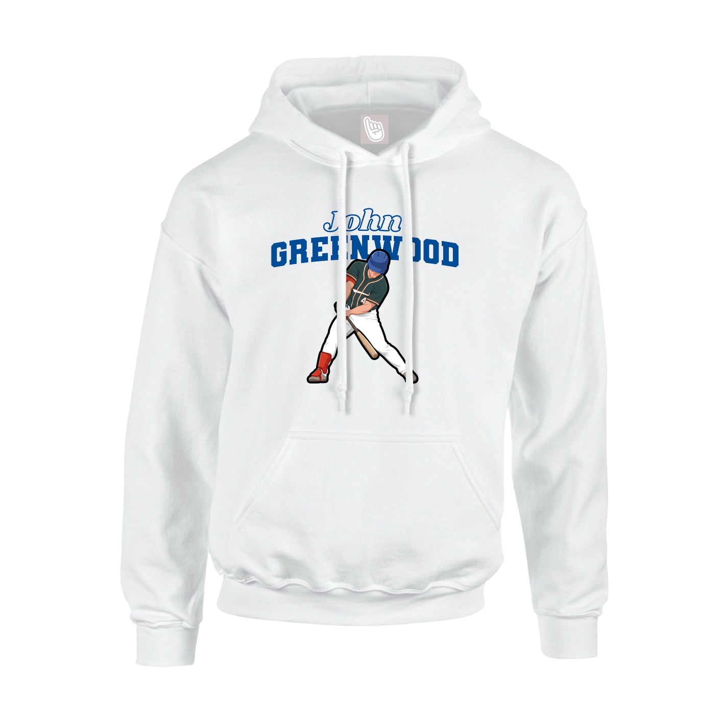 Youth Hoodie — Name Arch in White