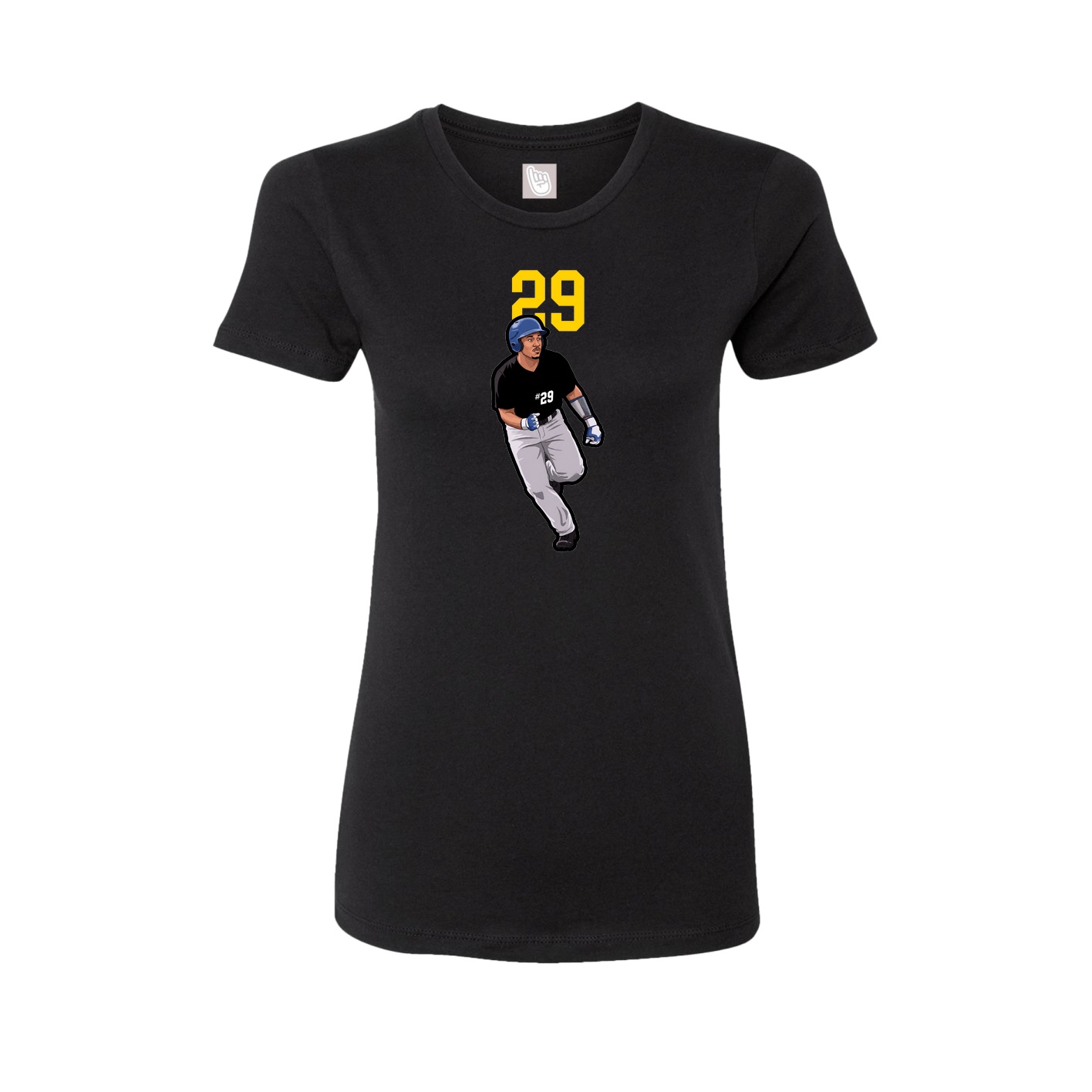 Fitted Women's Tee — Number Top in Black