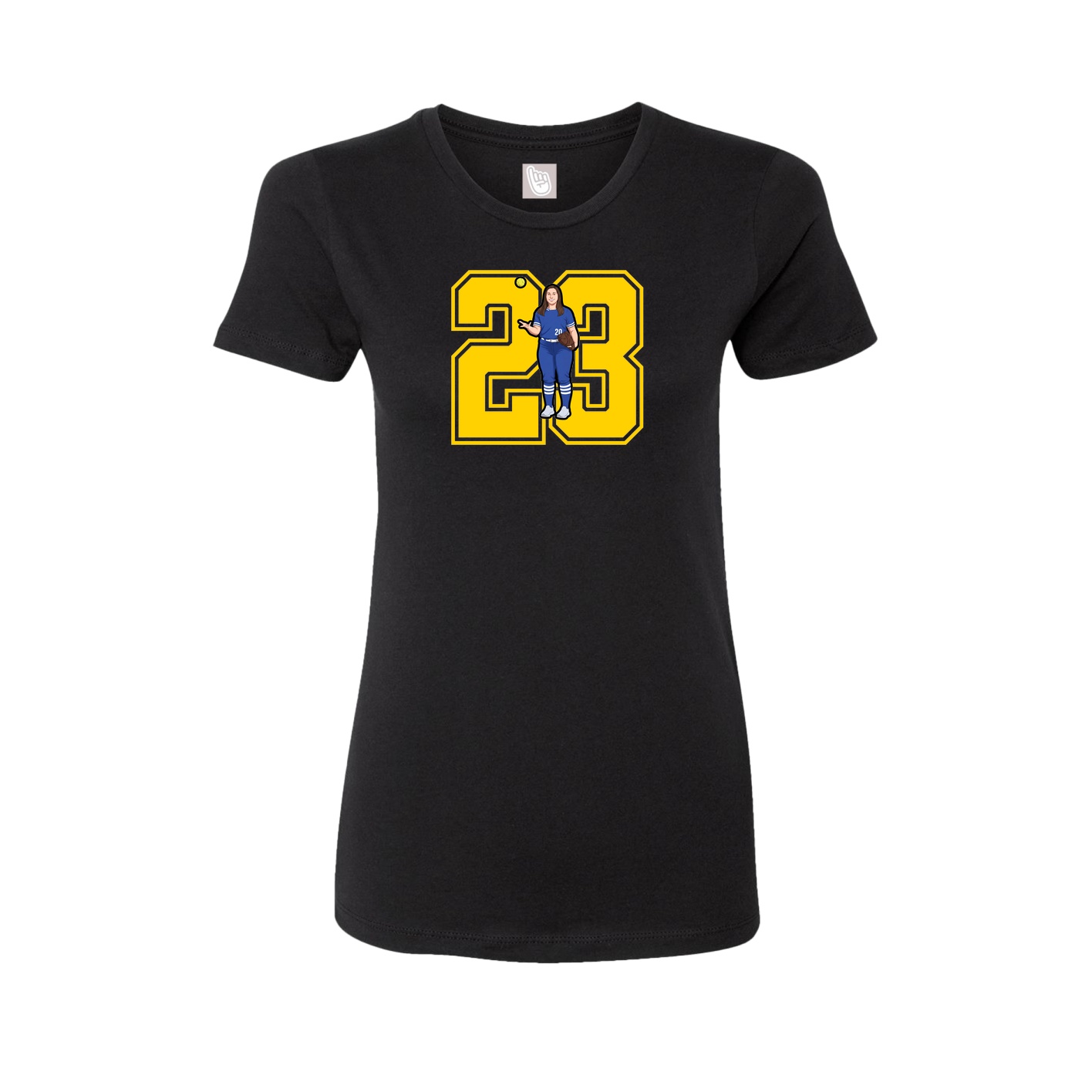 Womens Tee — Number in Black