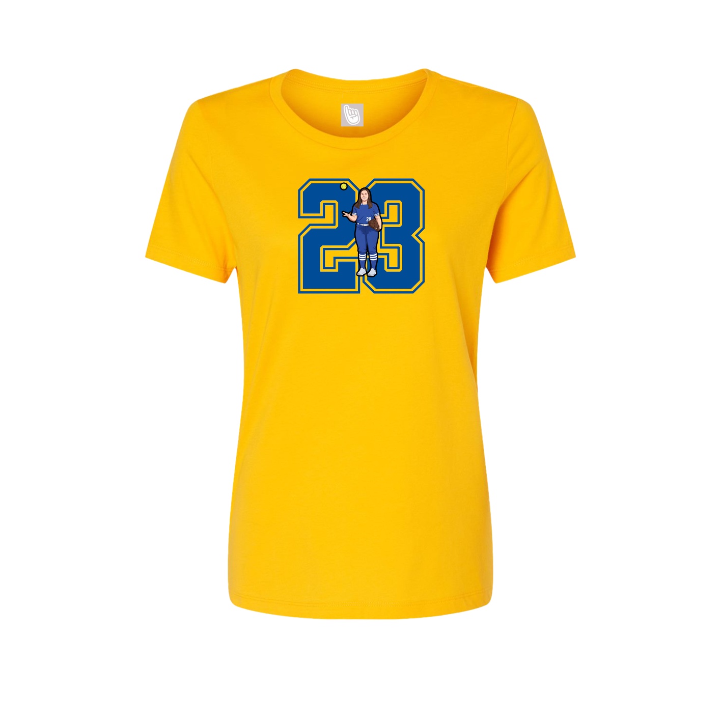 Womens Tee — Number in Gold