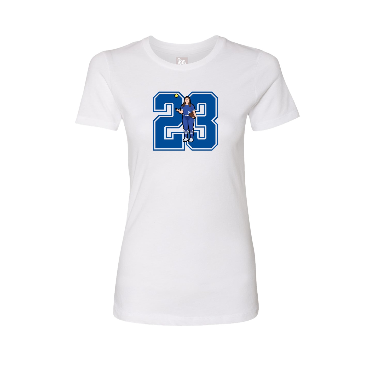 Womens Tee — Number in White