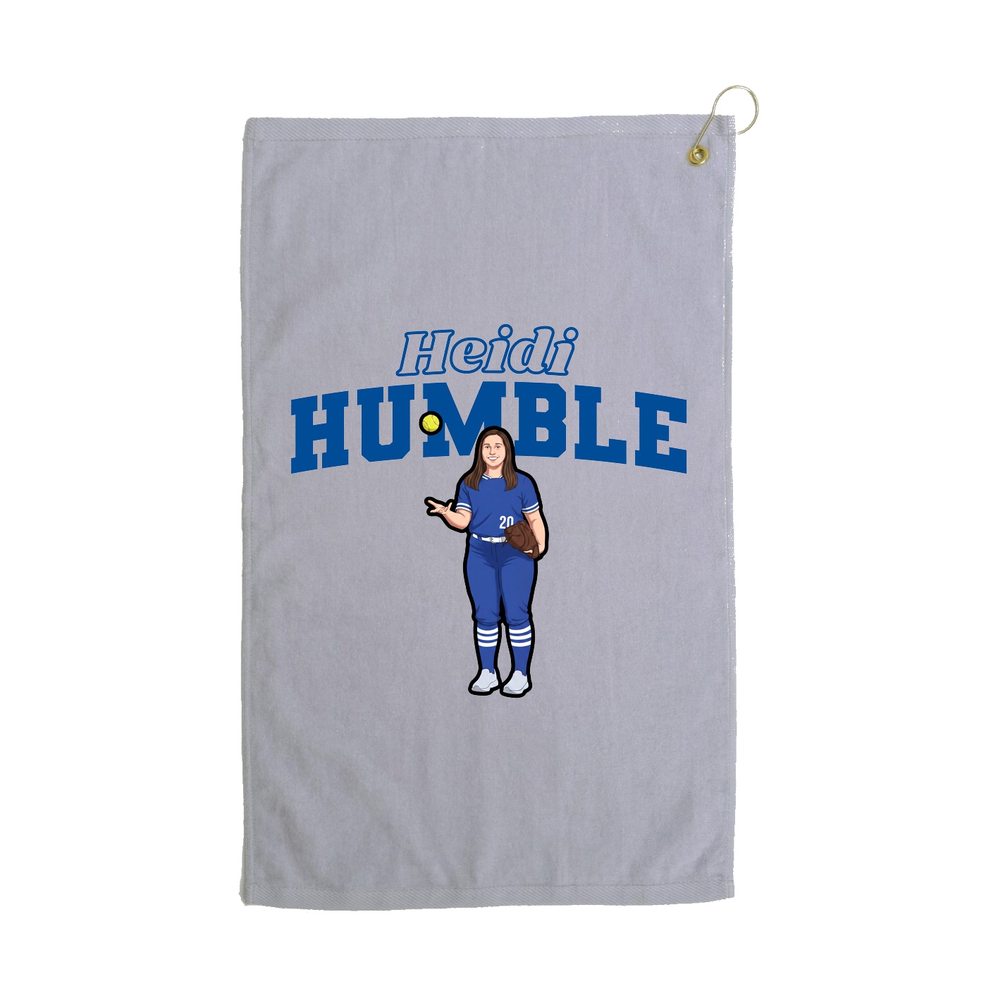 Golf Towel — Name Arch in Grey